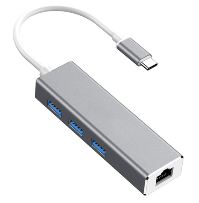 Φωτογραφία προϊόντος: OEM Type-C to RJ45 + 3x USB 3.0 Hub