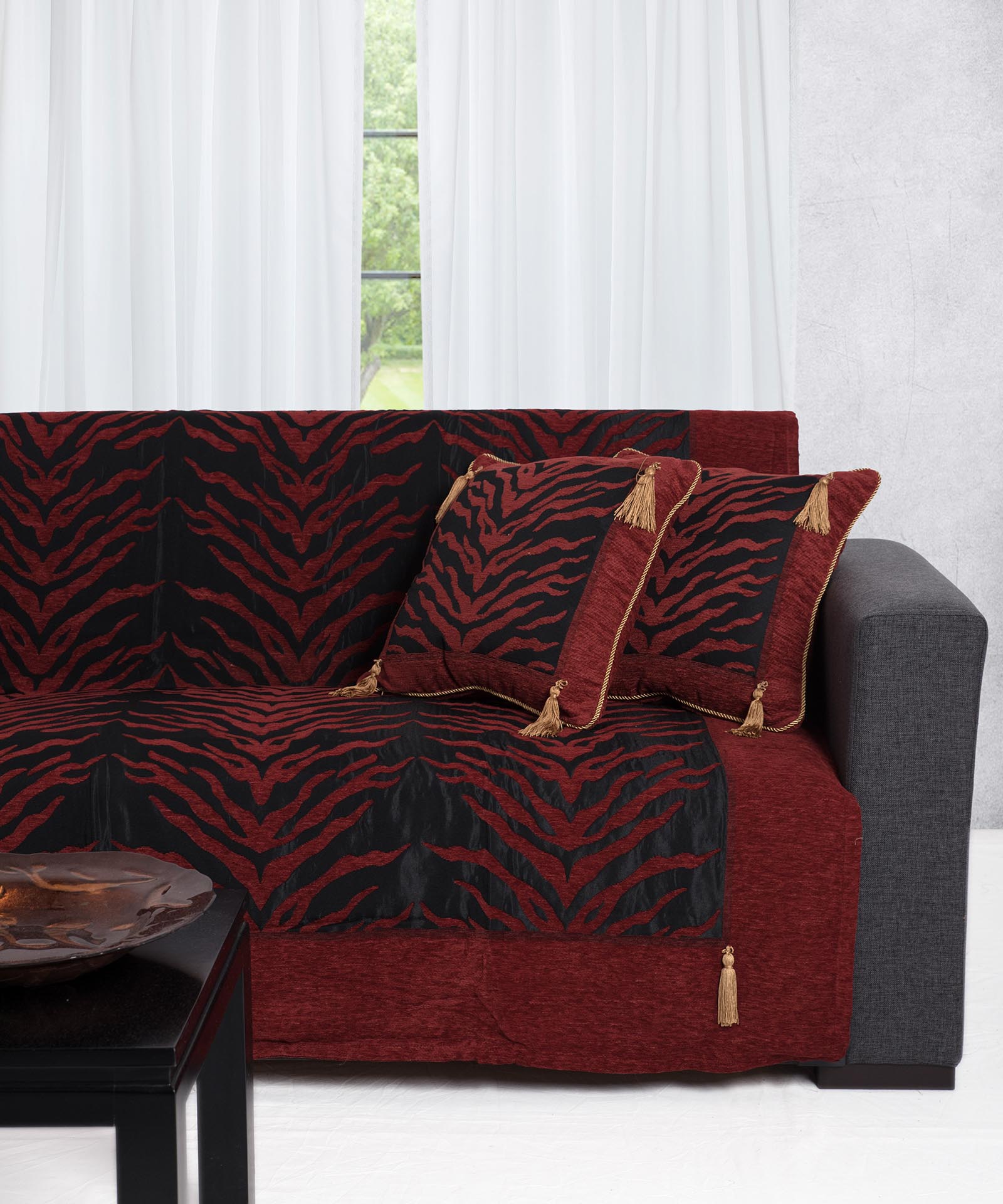 Φωτογραφία προϊόντος: SilkFashion ΡΙΧΤΑΡΙΑ 306 (180cm x 180cm / 180cm x 250cm / 180cm x 300cm) μαύρο κόκκινο