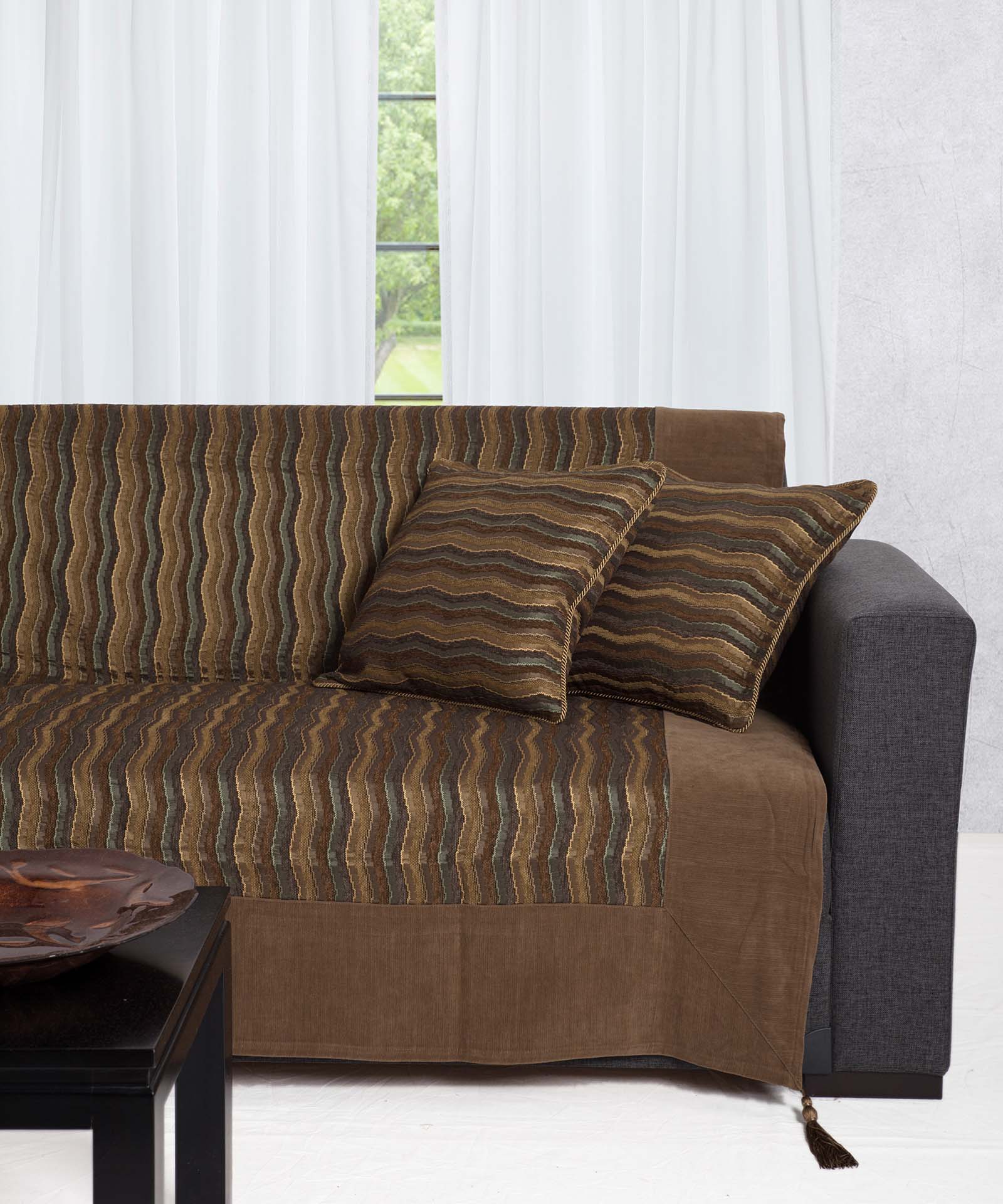 Φωτογραφία προϊόντος: SilkFashion ΡΙΧΤΑΡΙΑ 602 κύμα (150cm x 180cm) λαδί