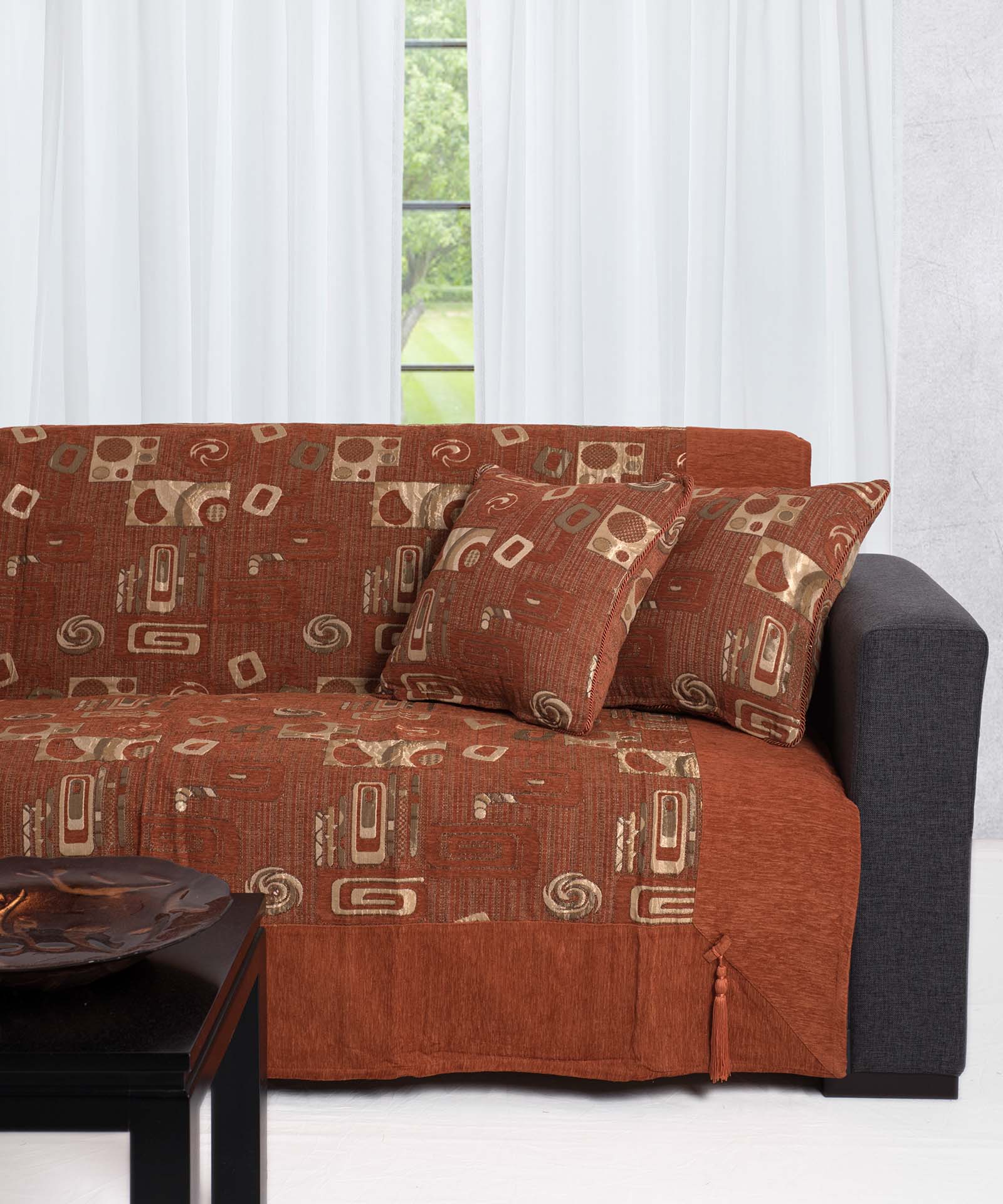 Φωτογραφία προϊόντος: SilkFashion ΡΙΧΤΑΡΙΑ 912 (180cm x 180cm / 180cm x 250cm / 180cm x 300cm) κεραμιδί