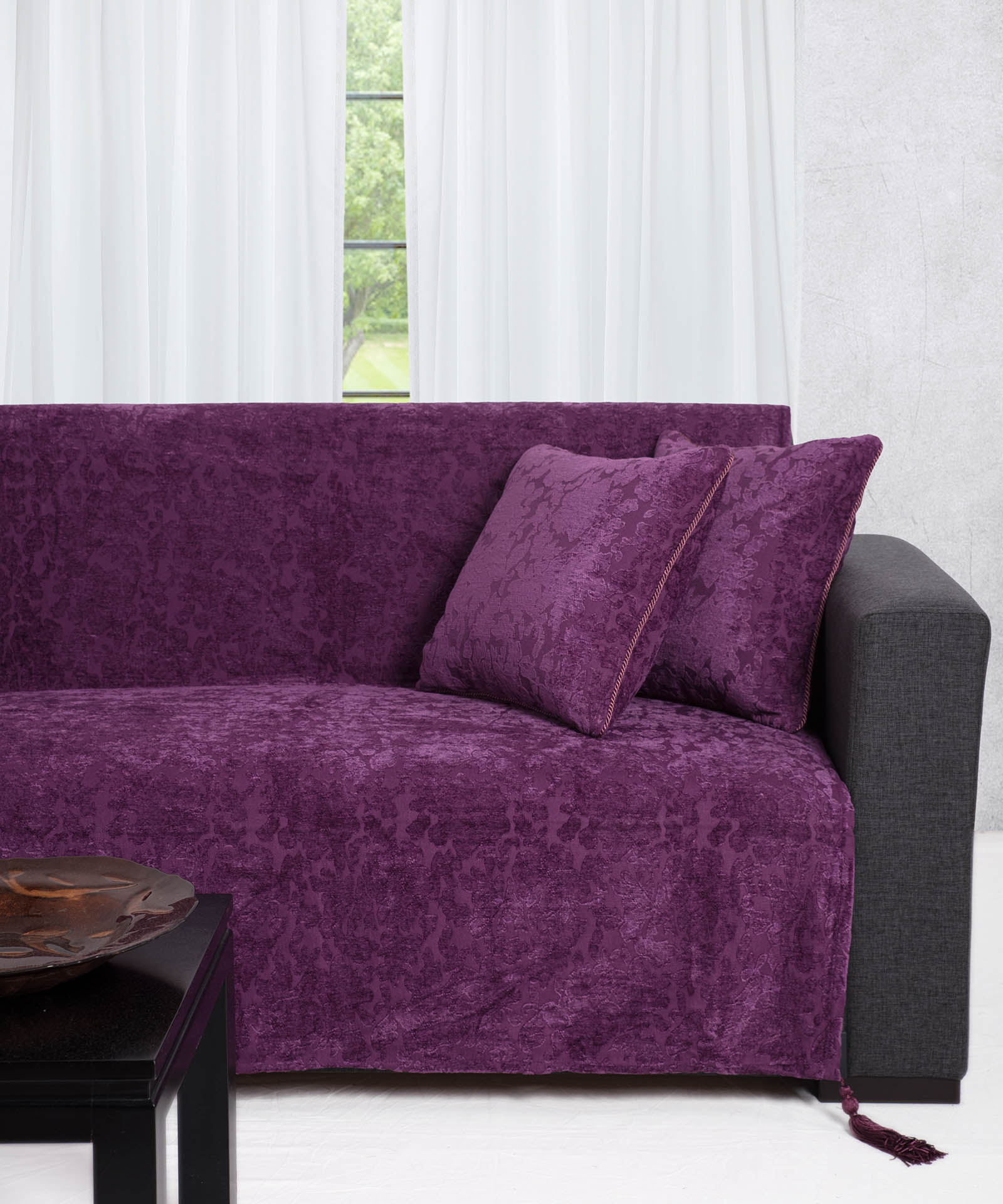 Φωτογραφία προϊόντος: SilkFashion ΡΙΧΤΑΡΙΑ 7098 (180cm x 180cm / 180cm x 250cm / 180cm x 320cm) μώβ