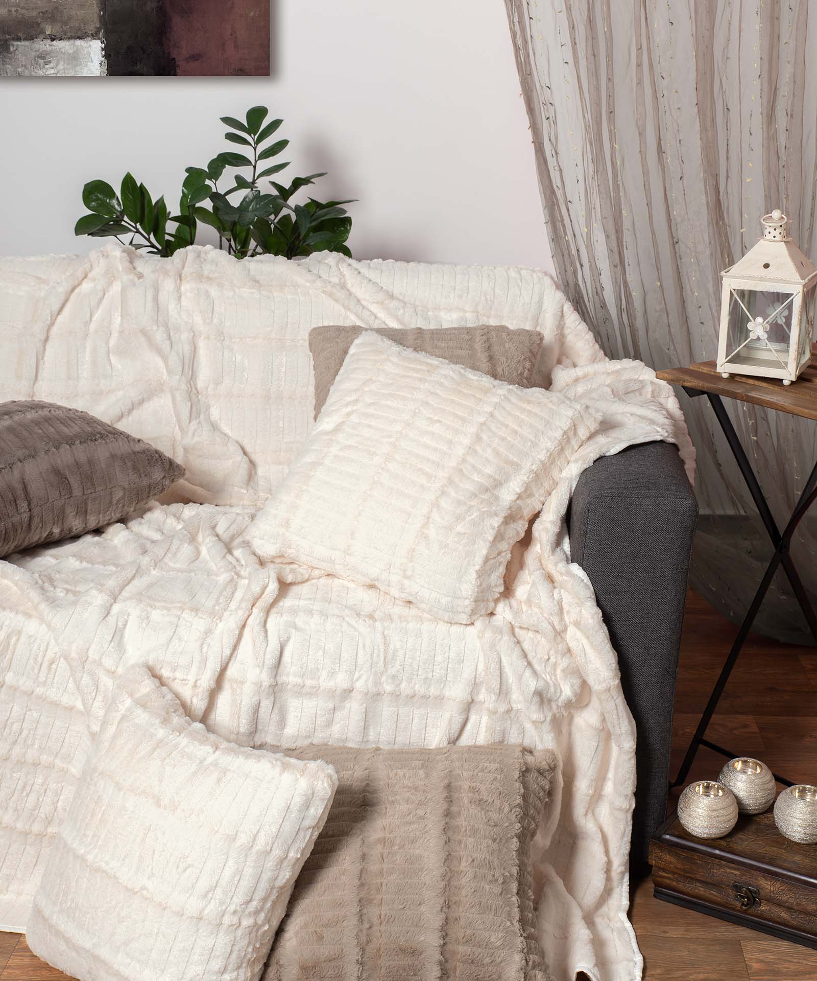 Φωτογραφία προϊόντος: SilkFashion ΜΑΞΙΛΑΡΟΘΗΚΗ stripe (45cm x 45cm) ivory