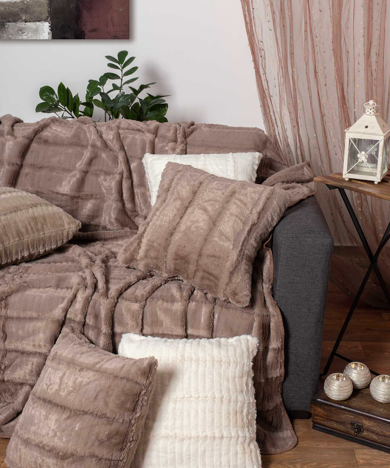 Φωτογραφία προϊόντος: SilkFashion ΜΑΞΙΛΑΡΟΘΗΚΗ stripe (65cm x 65cm) καφέ
