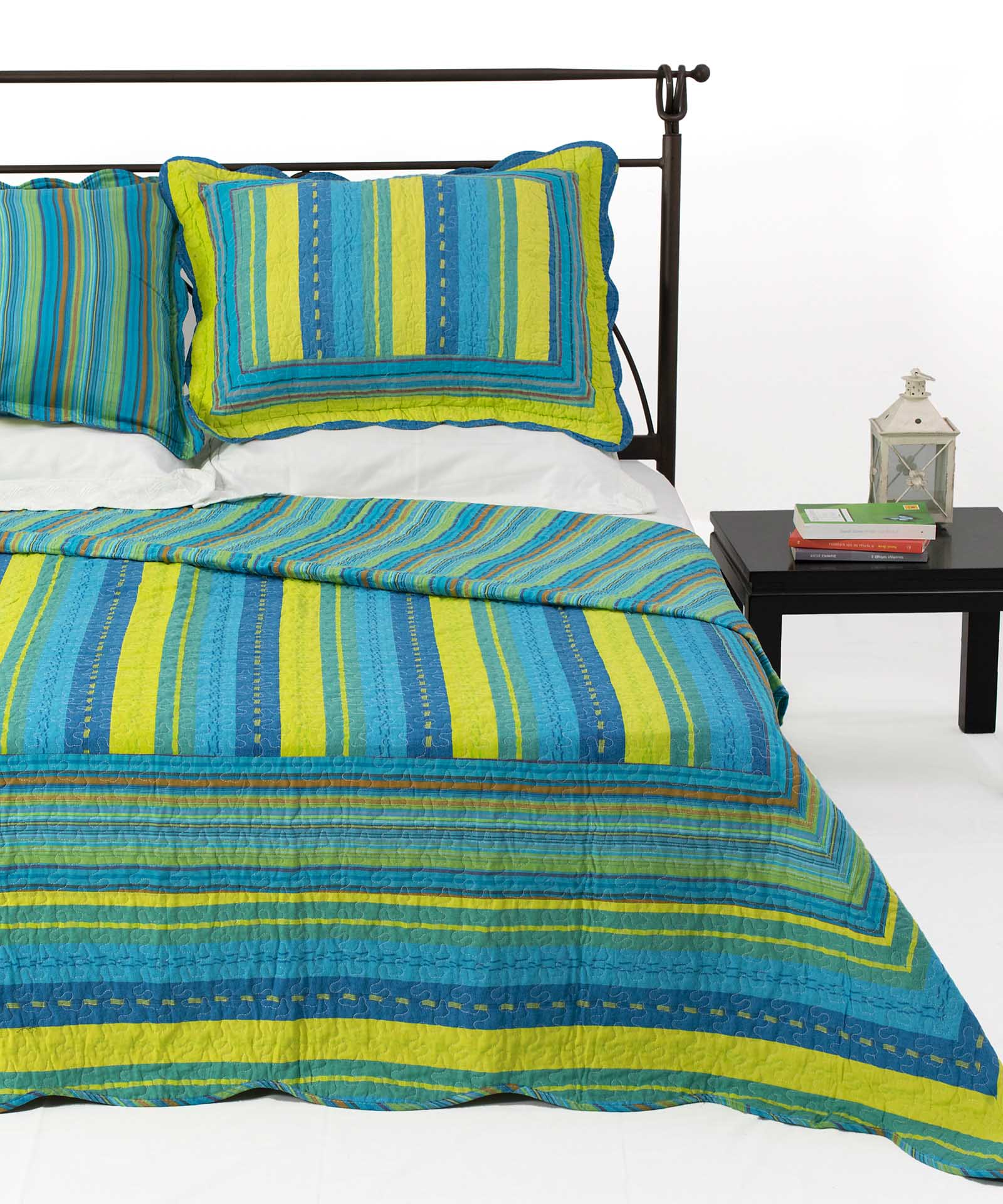 Φωτογραφία προϊόντος: SilkFashion ΚΟΥΒΕΡΛΙ σετ (220cm x 240cm + 2 x 50cm x 70cm) 8013 μπλέ