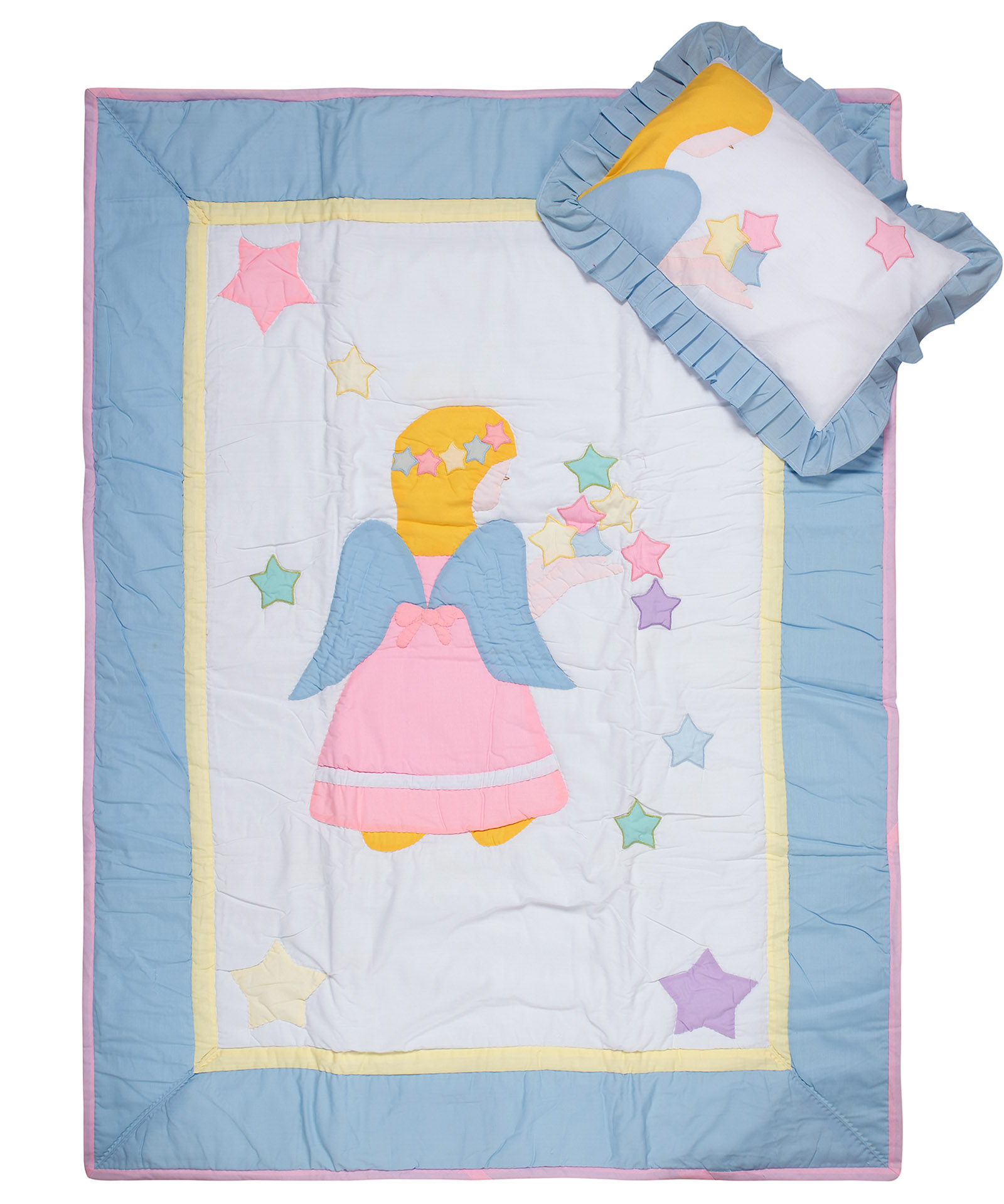 Φωτογραφία προϊόντος: SilkFashion bebe κουβερτάκι ( 90cm x 120cm + 25cm x 35cm) bebe αγγελάκι