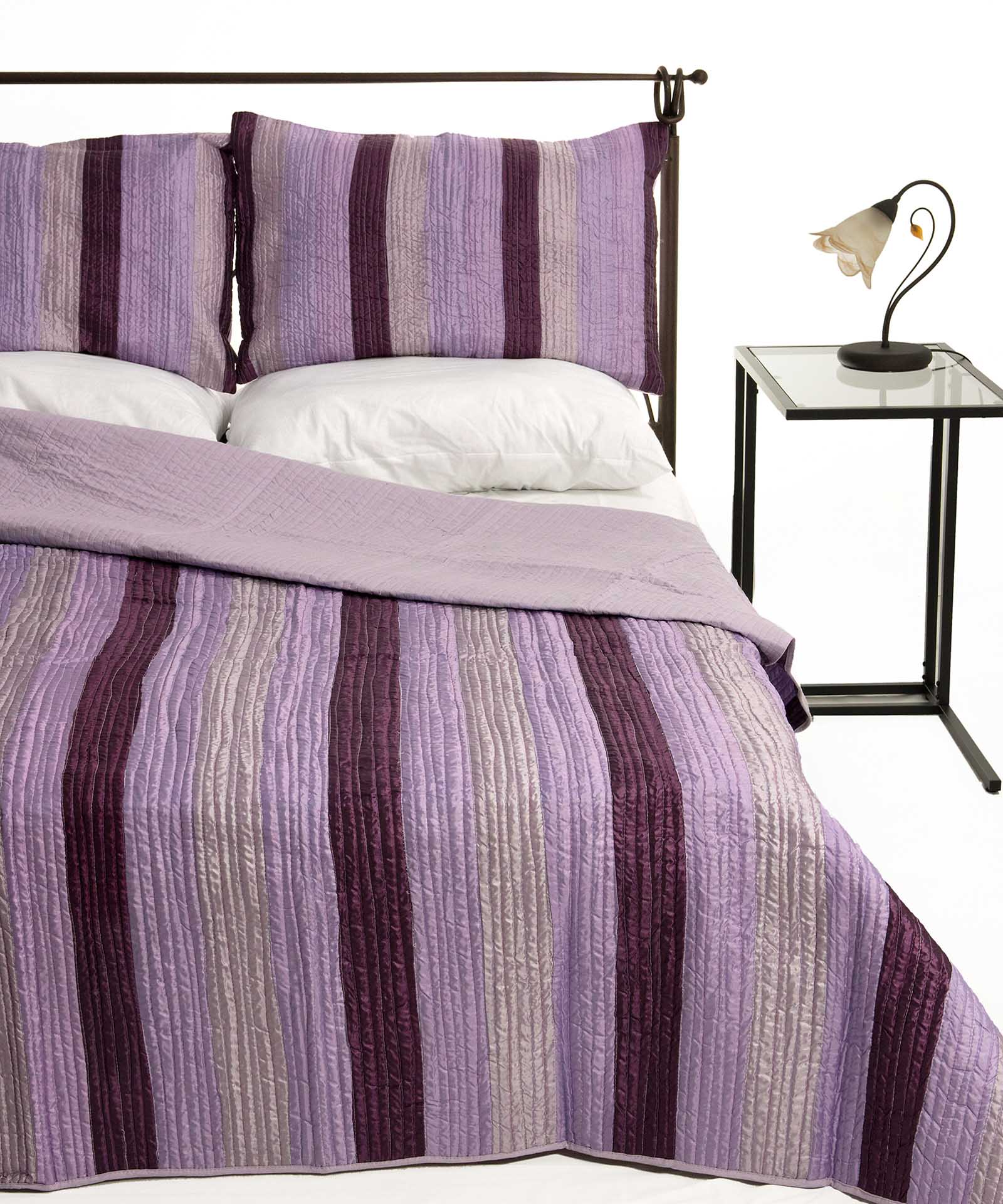 Φωτογραφία προϊόντος: SilkFashion ΚΟΥΒΕΡΛΙ σετ (160cm x 220cm + 1 x 50cm x 70cm) 6329 μώβ