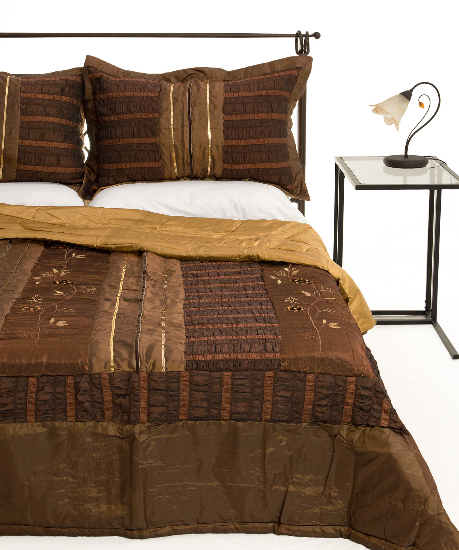 Φωτογραφία προϊόντος: SilkFashion ΚΟΥΒΕΡΛΙ σετ )160cm x 220cm + 1 x 50cm x 70cm) 10506 καφέ