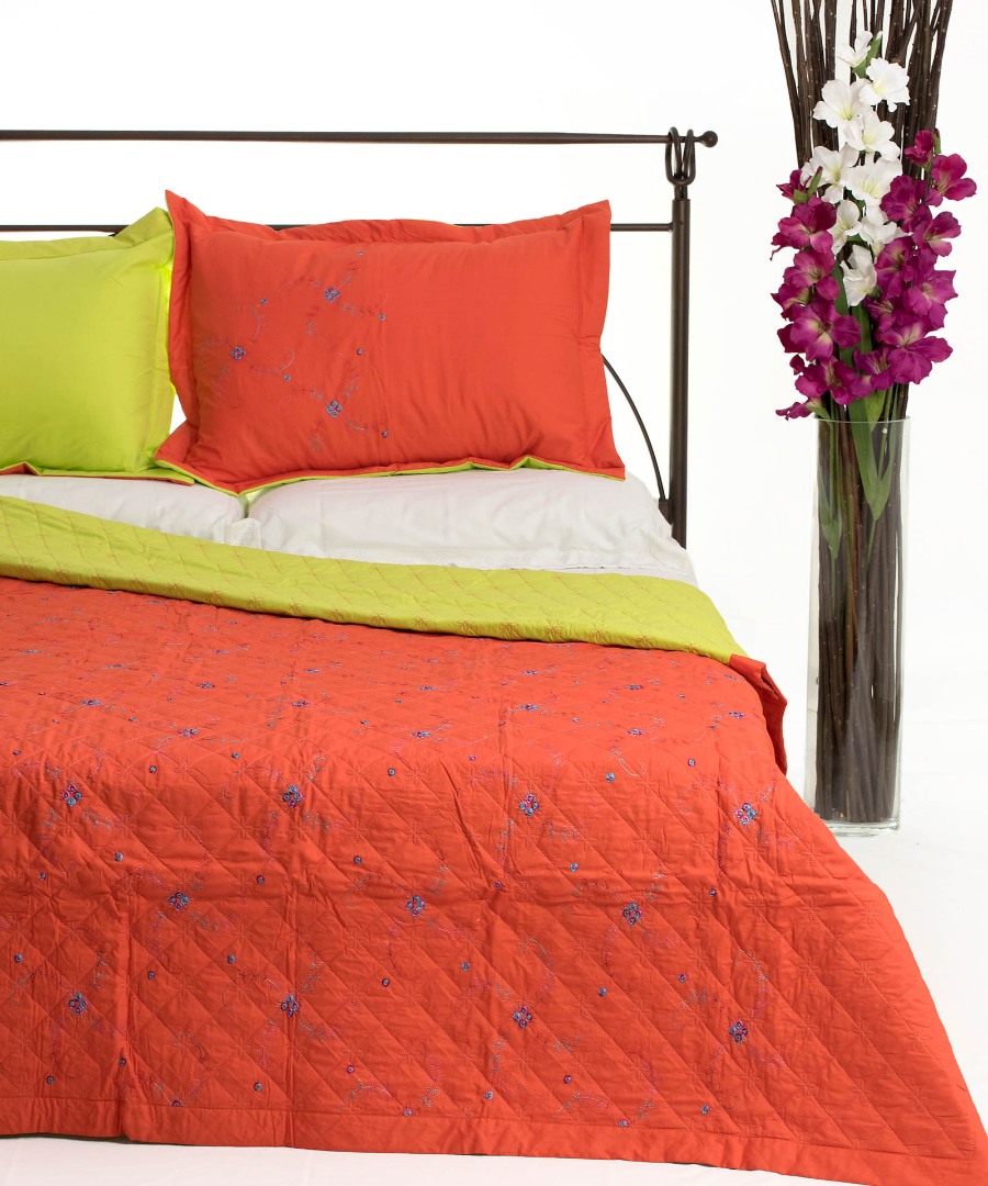 Φωτογραφία προϊόντος: SilkFashion ΚΟΥΒΕΡΛΙ σετ (220cm x 240cm + 2 x 50cm x 70cm) 024 πορτοκαλί