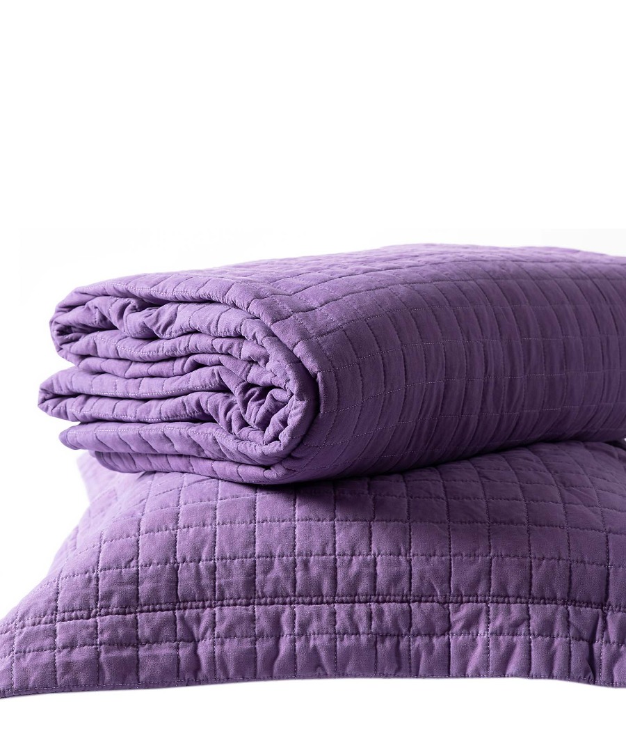 Φωτογραφία προϊόντος: SilkFashion ΚΟΥΒΕΡΛΙ σετ (220cm x 240cm + 2 x 50cm x 70cm) STONEWASHED PURPLE