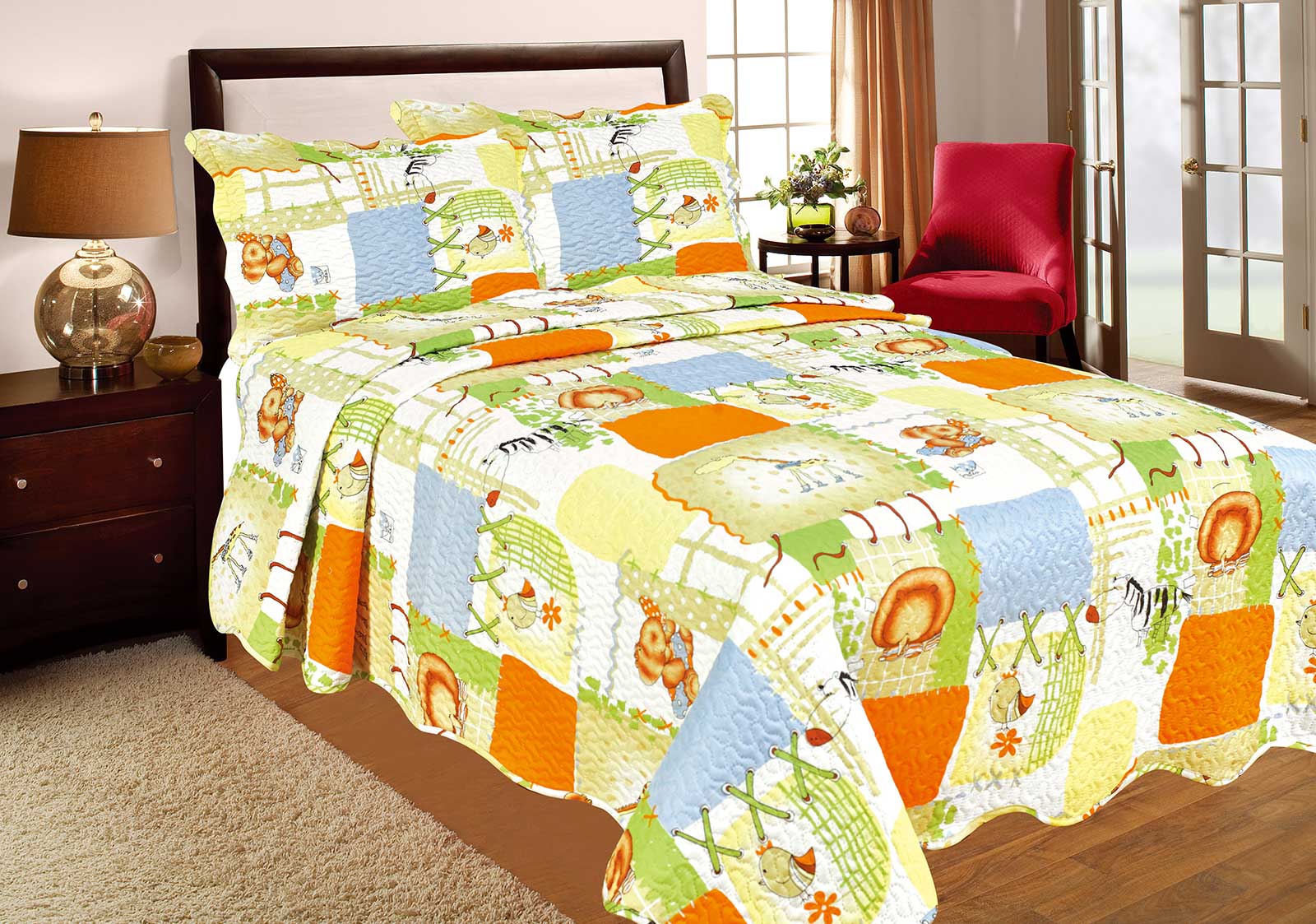 Φωτογραφία προϊόντος: SilkFashion ΚΟΥΒΕΡΛΙ σετ (130cm x 180cm + 1 x 35cm x 45cm) kids1a