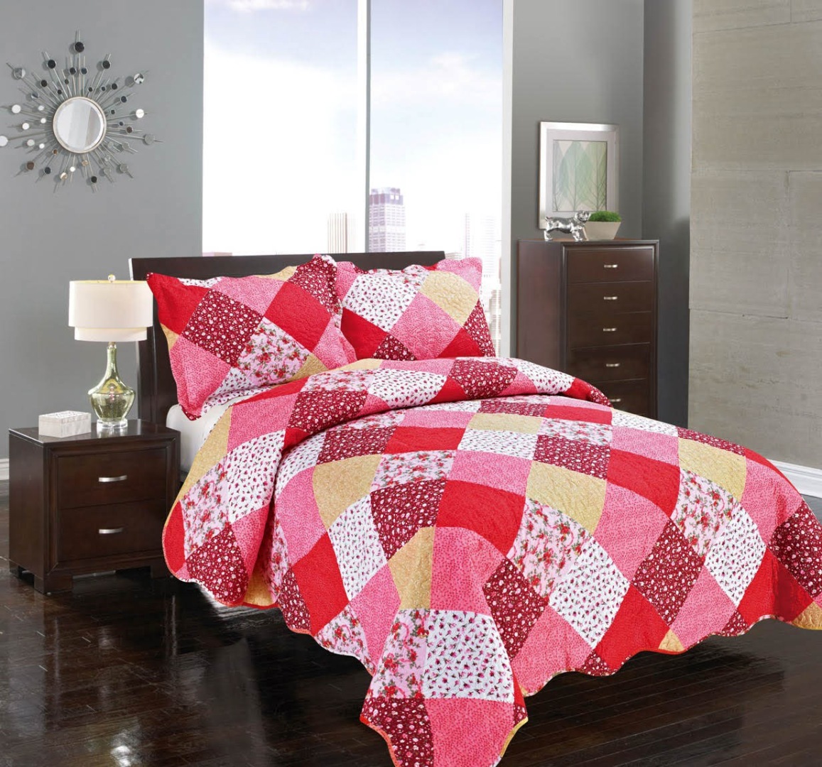 Φωτογραφία προϊόντος: SilkFashion ΚΟΥΒΕΡΛΙ σετ (220cm x 240cm + 2 x 50cm x 70cm) ΚΟΚΚΙΝΟ ΚΑΡΡΩ