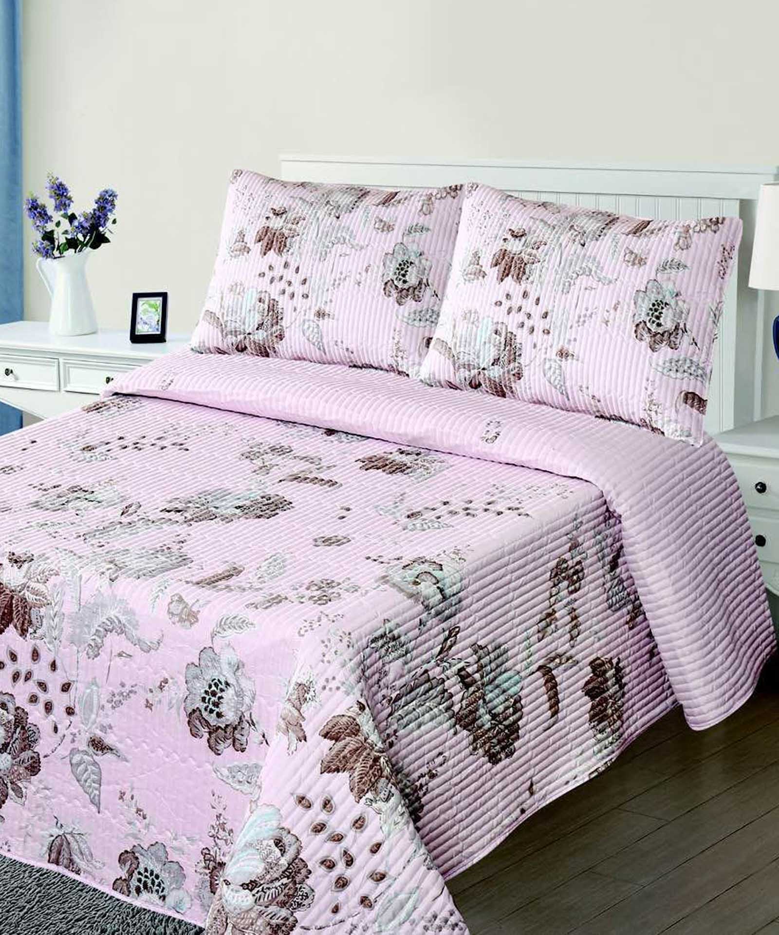 Φωτογραφία προϊόντος: SilkFashion ΚΟΥΒΕΡΛΙ σετ (220cm x 240cm + 2 x 50cm x 70cm) 5305 ρόζ