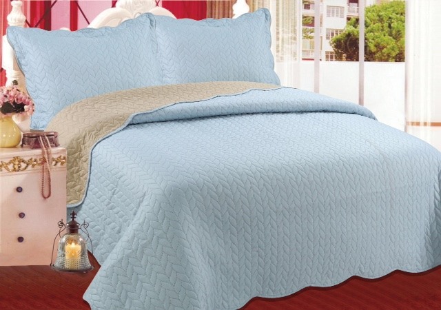 Φωτογραφία προϊόντος: SilkFashion ΚΟΥΒΕΡΛΙ σετ (220cm x 240cm + 2 x 50cm x 70cm) φύλλο sky