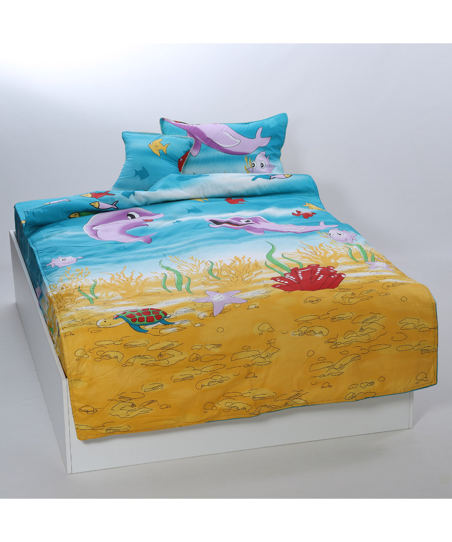 Φωτογραφία προϊόντος: SilkFashion παπλωματοθήκη 160cm x 240cm κατωσέντονο με λάστιχο 110cm x 210cm+19cm 1x50cm x 70cm 40cm x 40cm joy-25