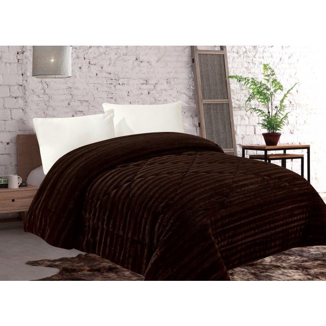 Φωτογραφία προϊόντος: SilkFashion κουβερτοπάπλωμα (220cm x 240cm) ironed καφέ