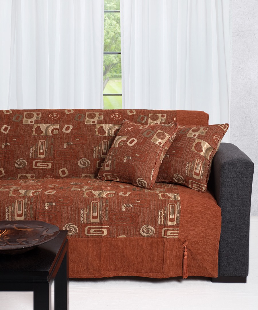 Φωτογραφία προϊόντος: SilkFashion ΜΑΞΙΛΑΡΟΘΗΚΗ 912 (45cm x 45cm) κεραμιδί