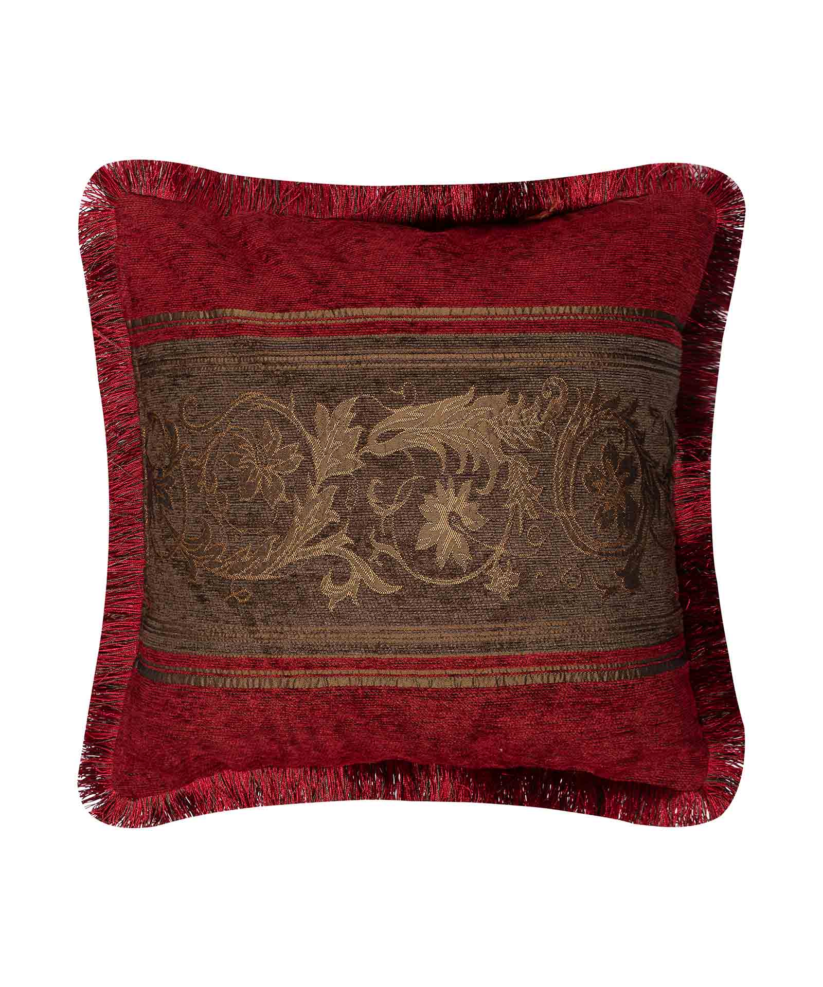 Φωτογραφία προϊόντος: SilkFashion ΜΑΞΙΛΑΡΟΘΗΚΗ (45cm x 45cm) 1208 μπορντώ/λαδί