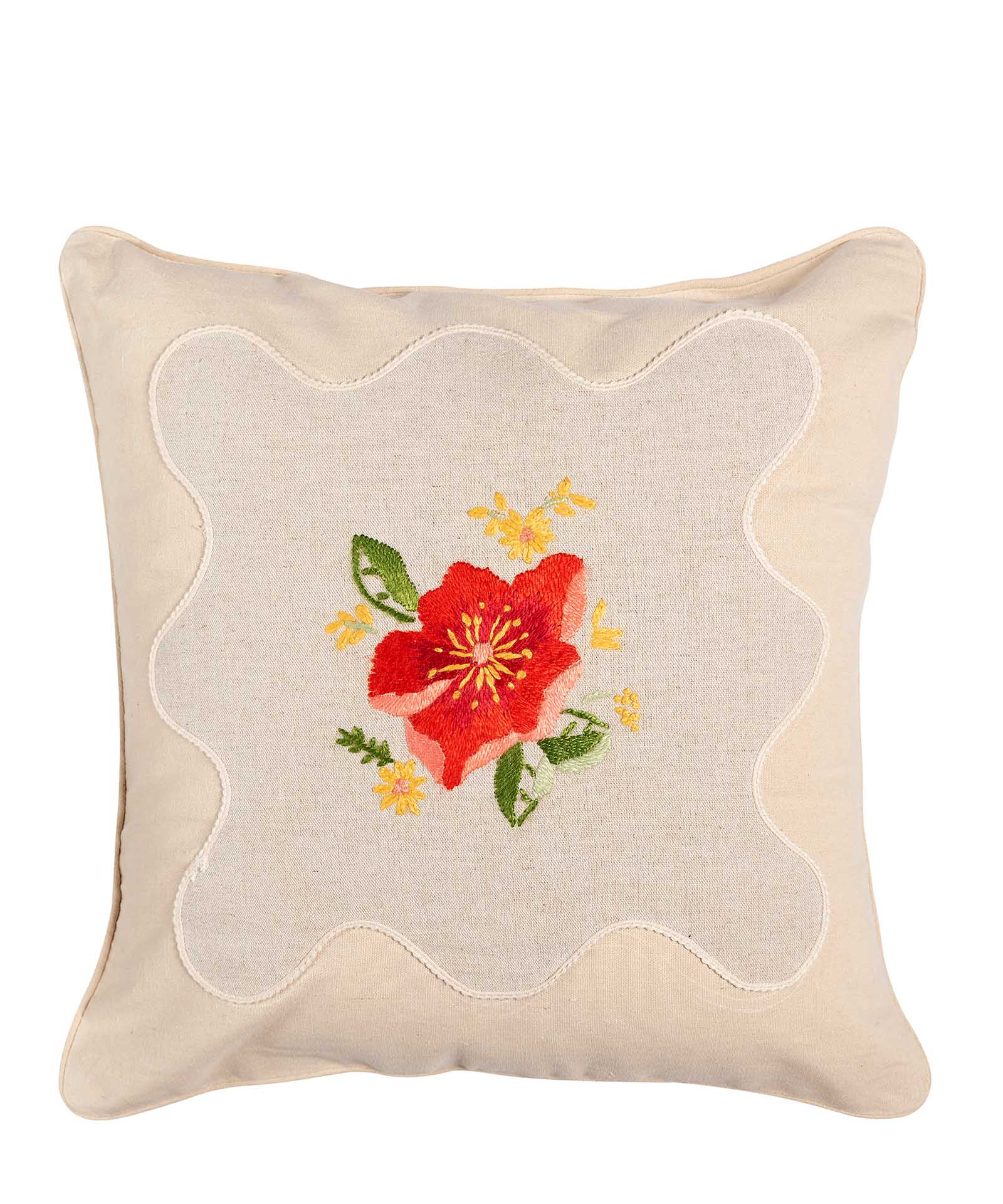 Φωτογραφία προϊόντος: SilkFashion ΜΑΞΙΛΑΡΟΘΗΚΗ (45cm x 45cm) λινό λουλούδι2