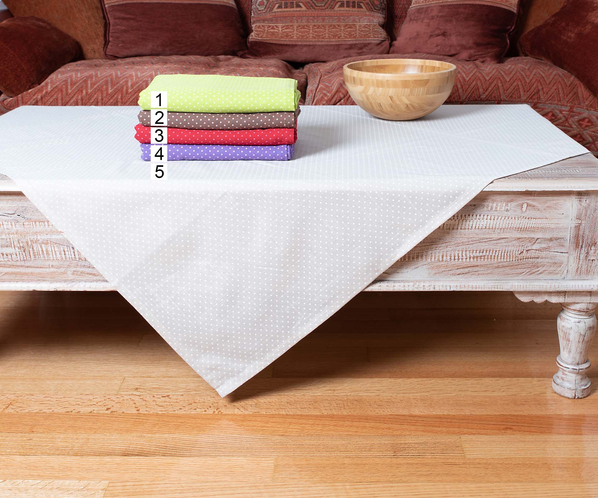 Φωτογραφία προϊόντος: SilkFashion τραπεζομάντηλα (160cm x 250cm) πουά μωβ