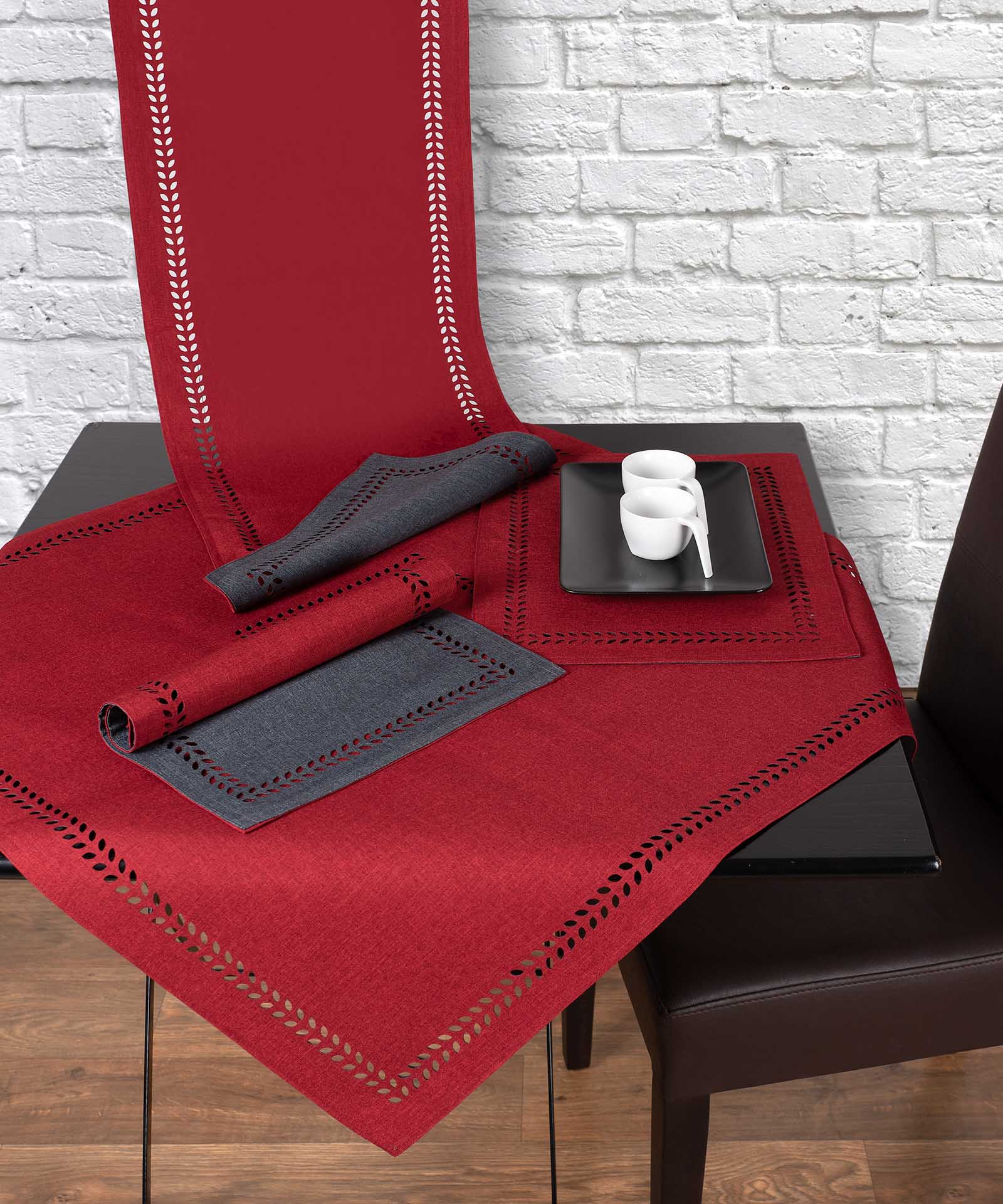 Φωτογραφία προϊόντος: SilkFashion τραβέρσα (45cm x 170cm) bg18 κόκκινη/ανθρακί