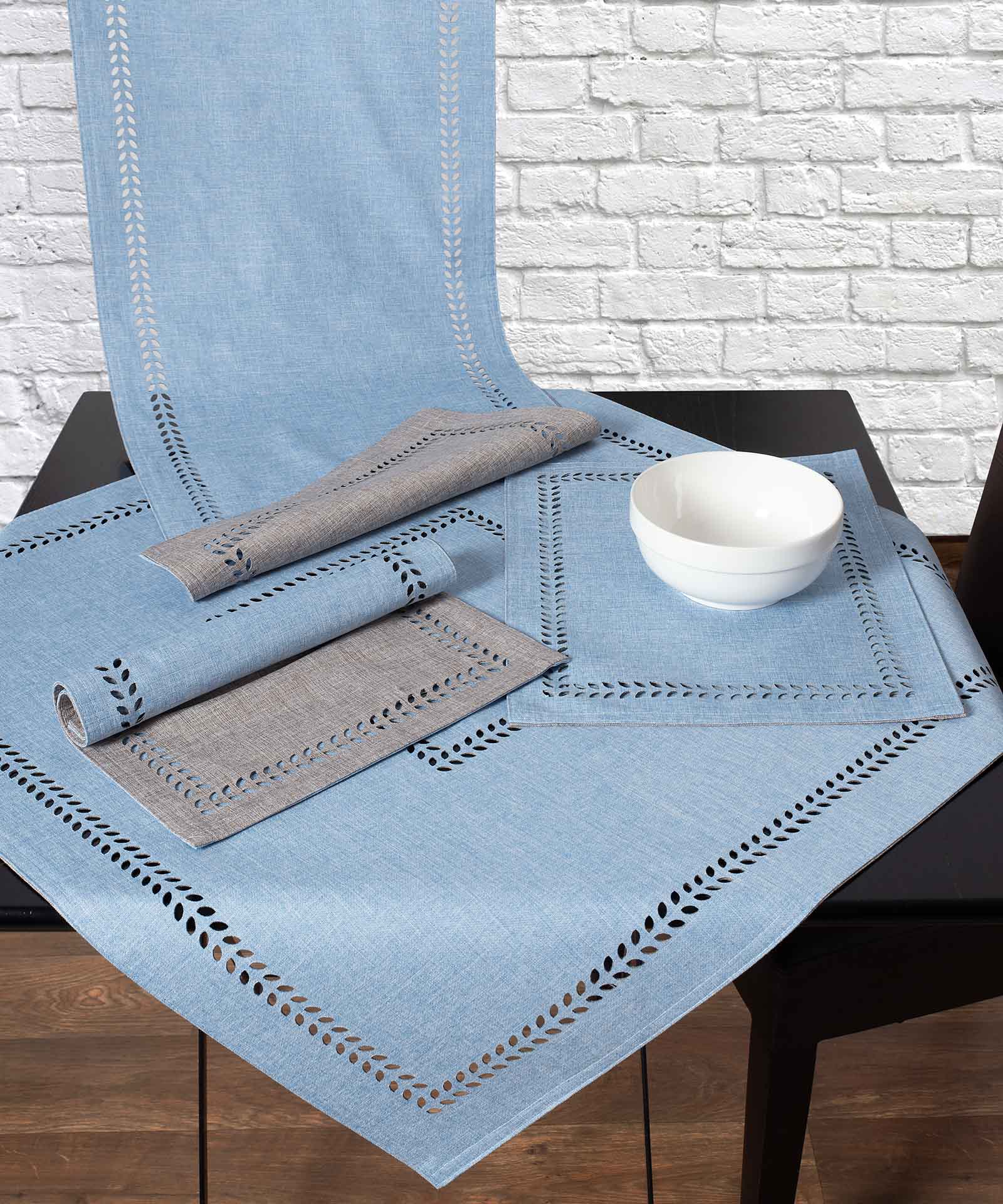 Φωτογραφία προϊόντος: SilkFashion καρέ (90cm x 90cm) bg18 σιέλ/γκρι