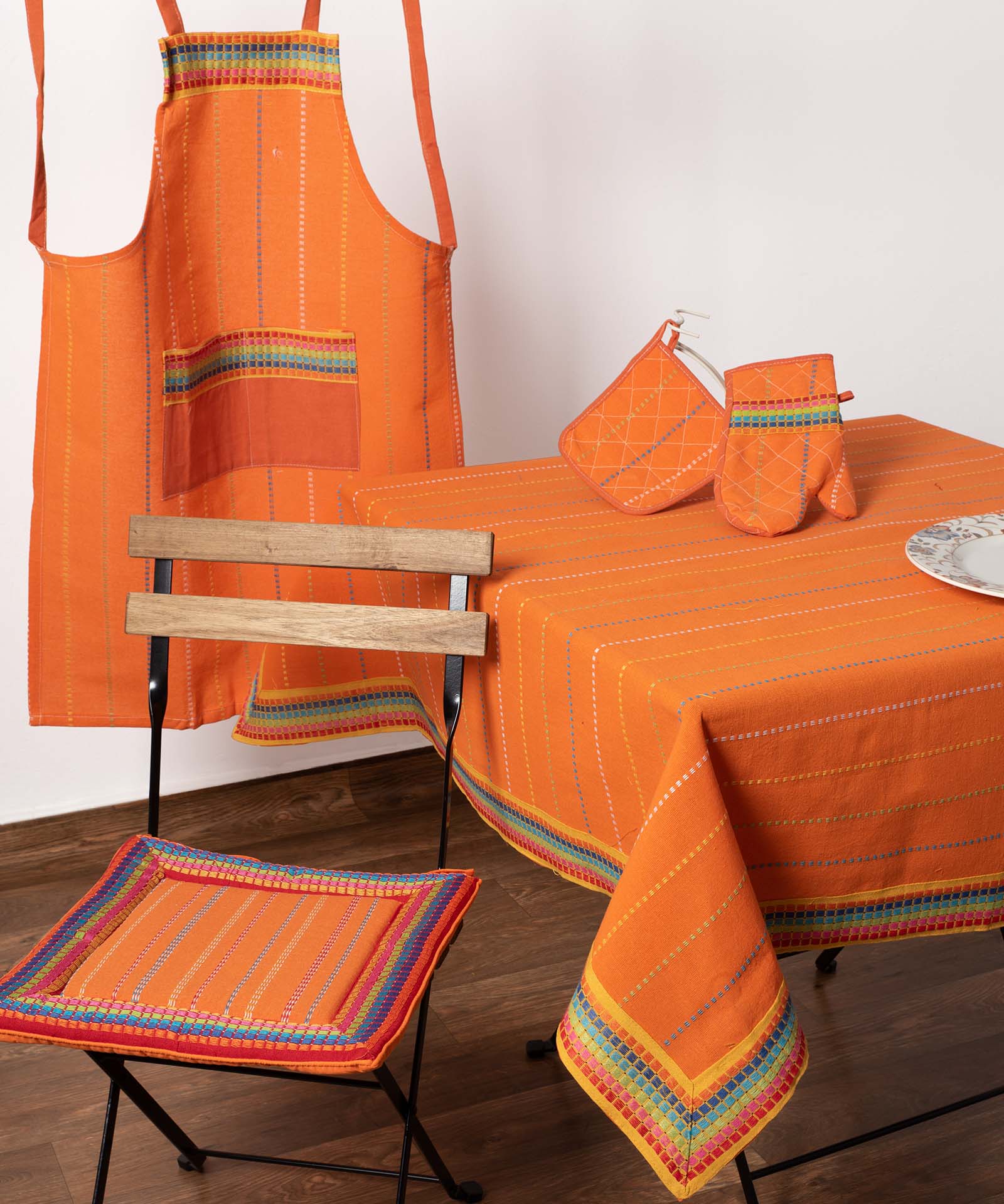 Φωτογραφία προϊόντος: SilkFashion τραπεζομάντηλα (140cm x 180cm) moda ριγέ πορτοκαλί