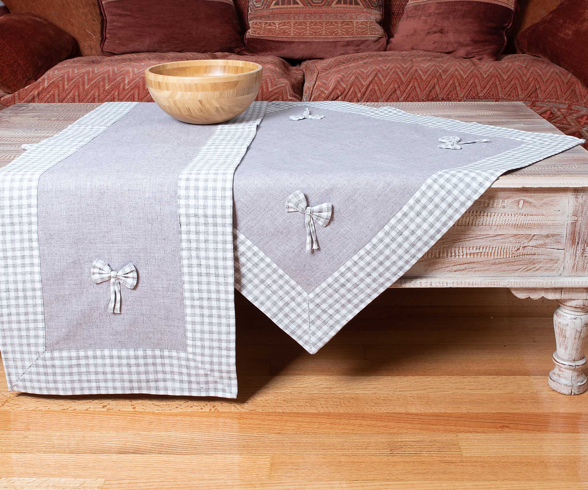 Φωτογραφία προϊόντος: SilkFashion καρέ (90cm x 90cm) bow γκρι