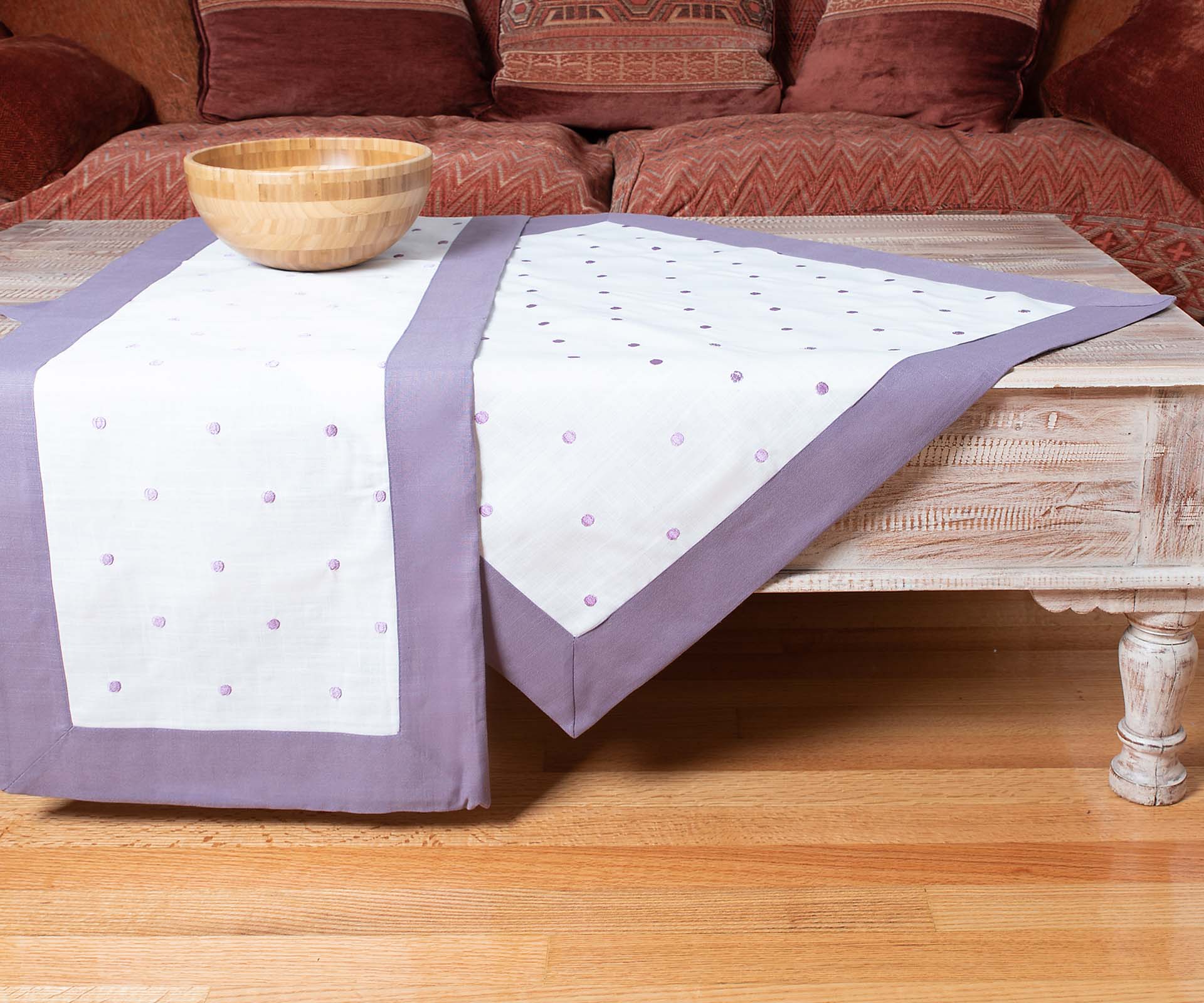 Φωτογραφία προϊόντος: SilkFashion τραβέρσα ( 45cm x 170cm) spot μωβ
