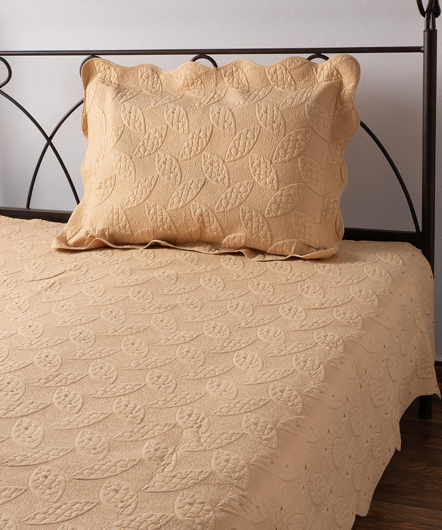 Φωτογραφία προϊόντος: SilkFashion ΚΟΥΒΕΡΛΙ σετ (160cm x 220cm + 1 x 50cm x 70cm) M128 χρυσό