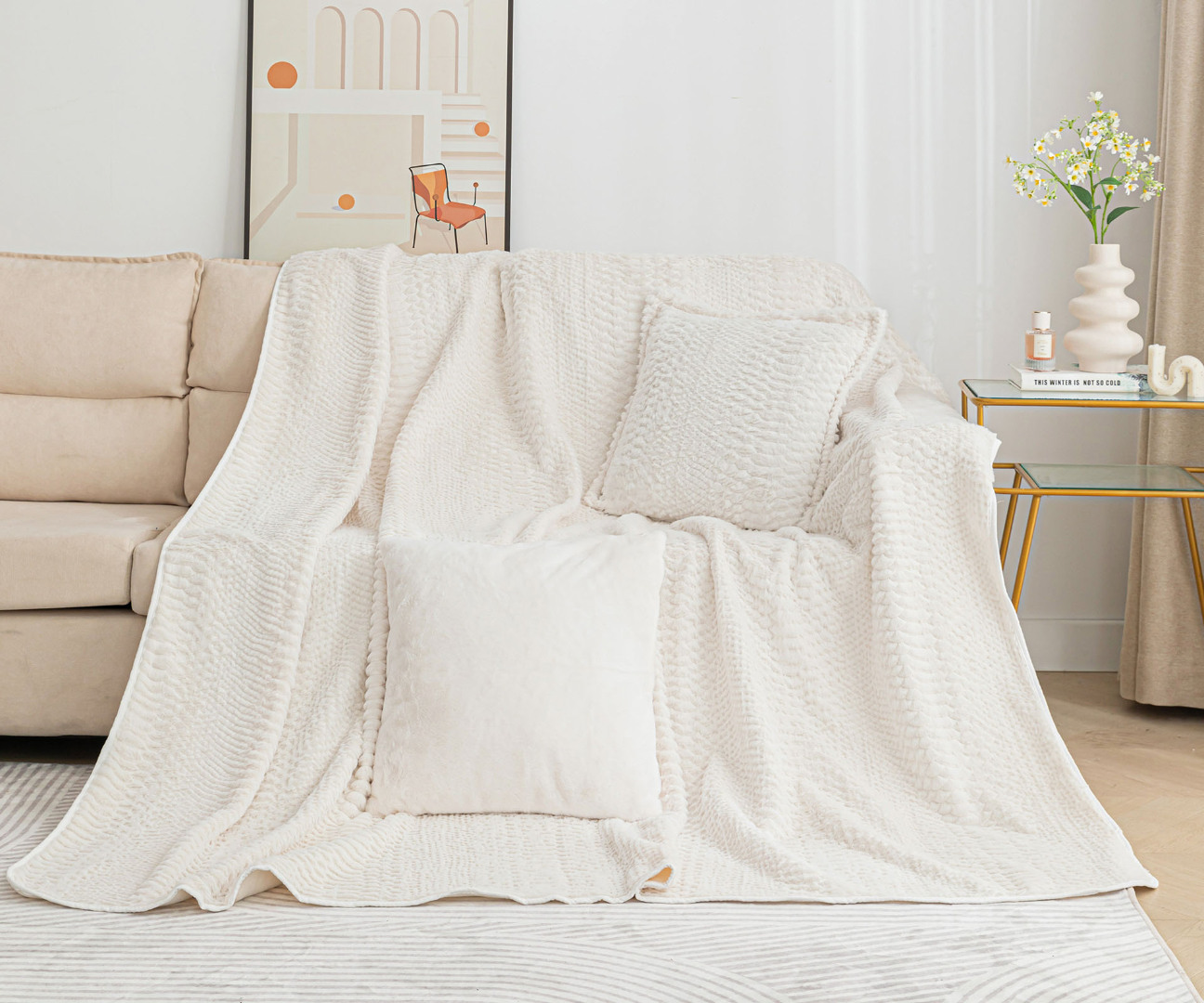 Φωτογραφία προϊόντος: SilkFashion ΡΙΧΤΑΡΙΑ NX201 (180cm x 180cm) IVORY