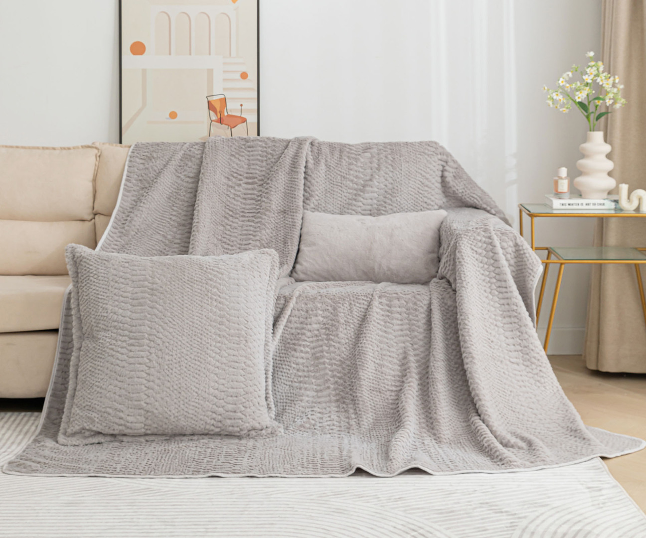 Φωτογραφία προϊόντος: SilkFashion ΡΙΧΤΑΡΙΑ NX201 (180cm x 180cm) LIGHT GREY