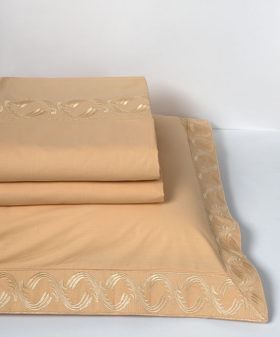 Φωτογραφία προϊόντος: SilkFashion σεντόνια βαμβακερά ( 230cm x 250cm 2x 50cm x 70cm) M110 χρυσό