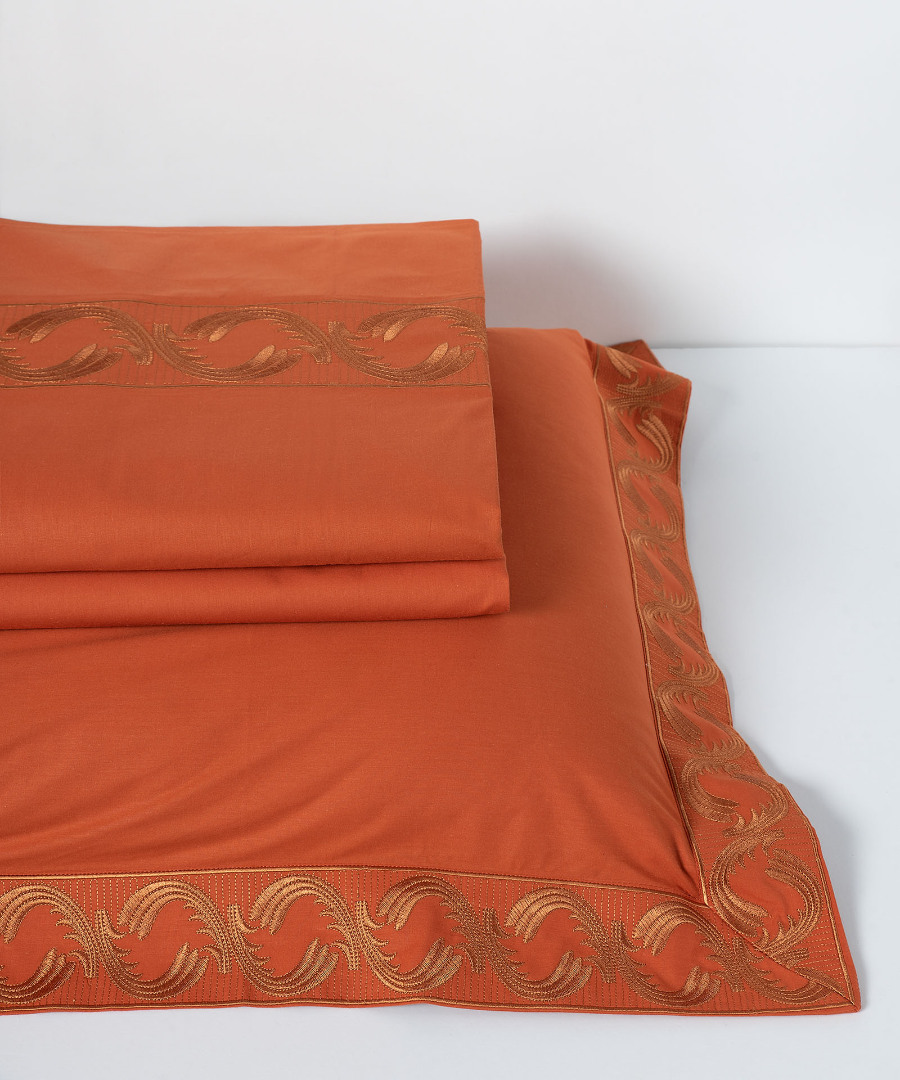 Φωτογραφία προϊόντος: SilkFashion σεντόνια βαμβακερά ( 230cm x 250cm 2x 50cm x 70cm) M110 κεραμιδί