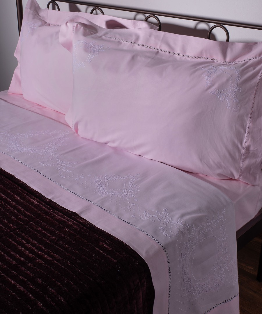 Φωτογραφία προϊόντος: SilkFashion ΧΕΙΡΟΠΟΙΗΤΟ ΣΕΝΤΟΝΙ 624 ΤΕΣΣΑΡΩΝ ΤΕΜΑΧΙΩΝ (225CM X 270CM) ροζ