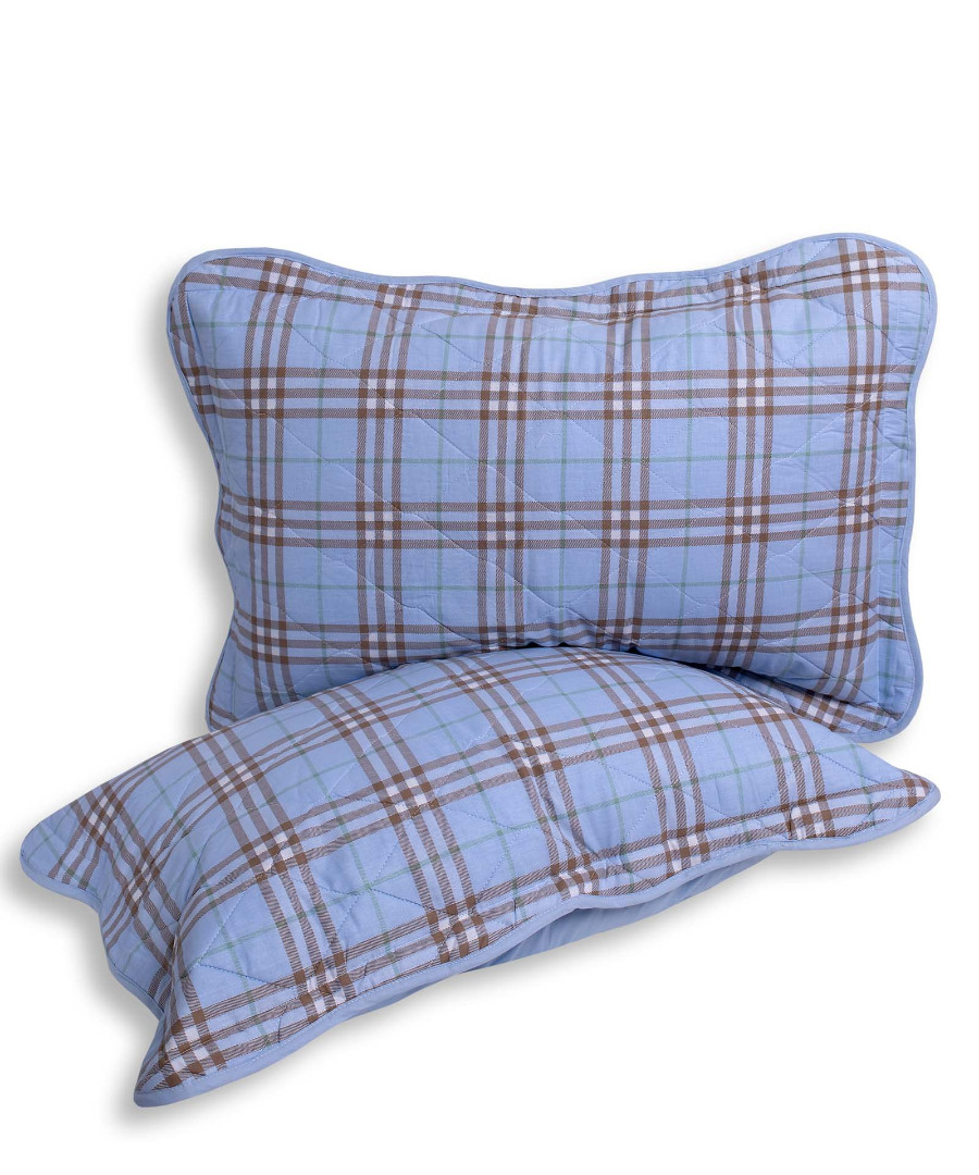 Φωτογραφία προϊόντος: SilkFashion Μαξιλαροθήκη patch (50cm x 77cm) καρρώ σιέλ τεμάχιο