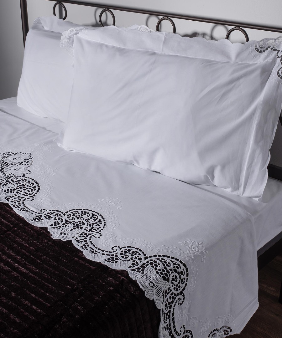 Φωτογραφία προϊόντος: SilkFashion ΧΕΙΡΟΠΟΙΗΤΟ ΚΗΠΟΥΡ ΣΕΝΤΟΝΙ 6105 ΤΕΣΣΑΡΩΝ ΤΕΜΑΧΙΩΝ (225CM X 270CM) ΛΕΥΚΟ