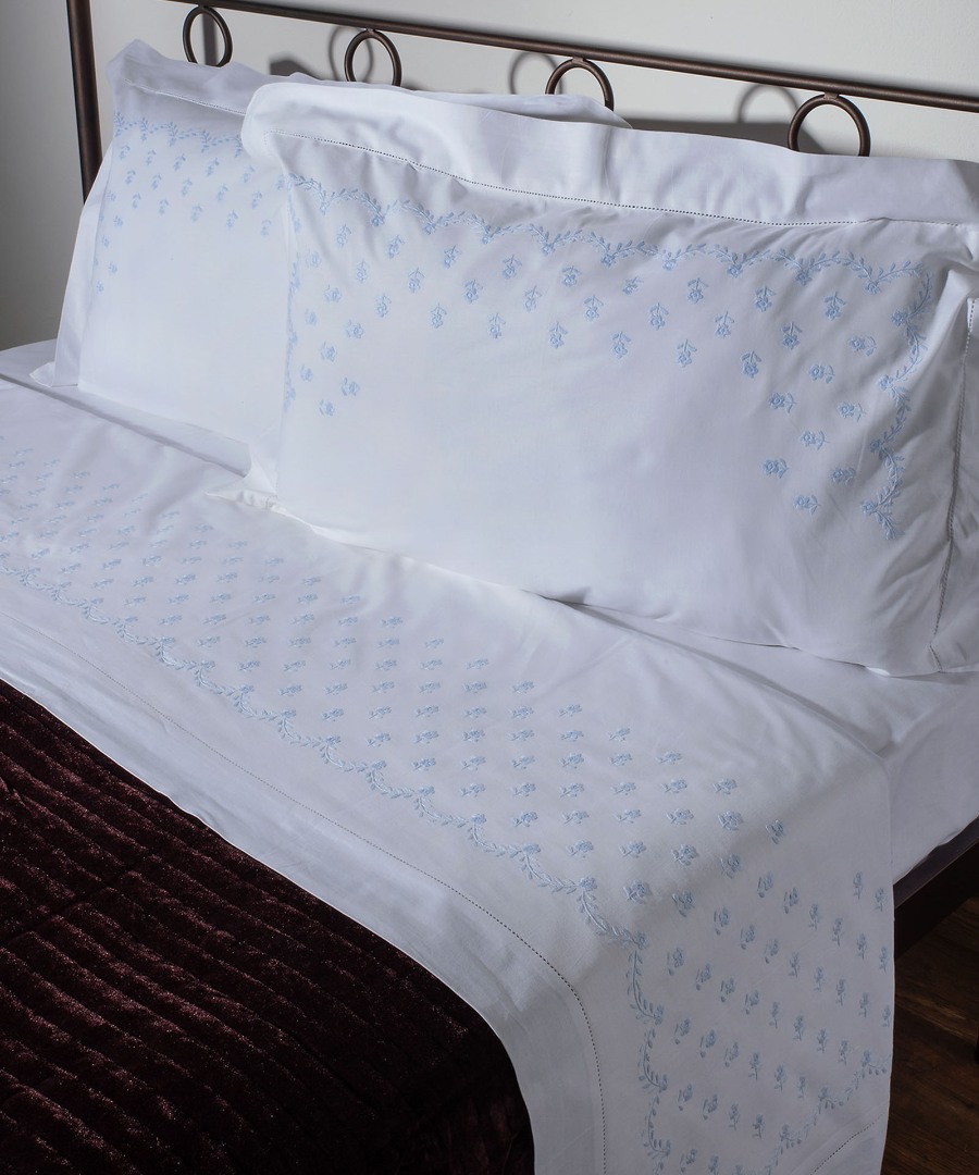 Φωτογραφία προϊόντος: SilkFashion ΧΕΙΡΟΠΟΙΗΤΟ ΣΕΝΤΟΝΙ ΜΕ ΚΕΝΤΗΜΑ 2806B ΤΡΙΩΝ ΤΕΜΑΧΙΩΝ (180CM X 270CM) ΛΕΥΚΟ ΣΙΕΛ