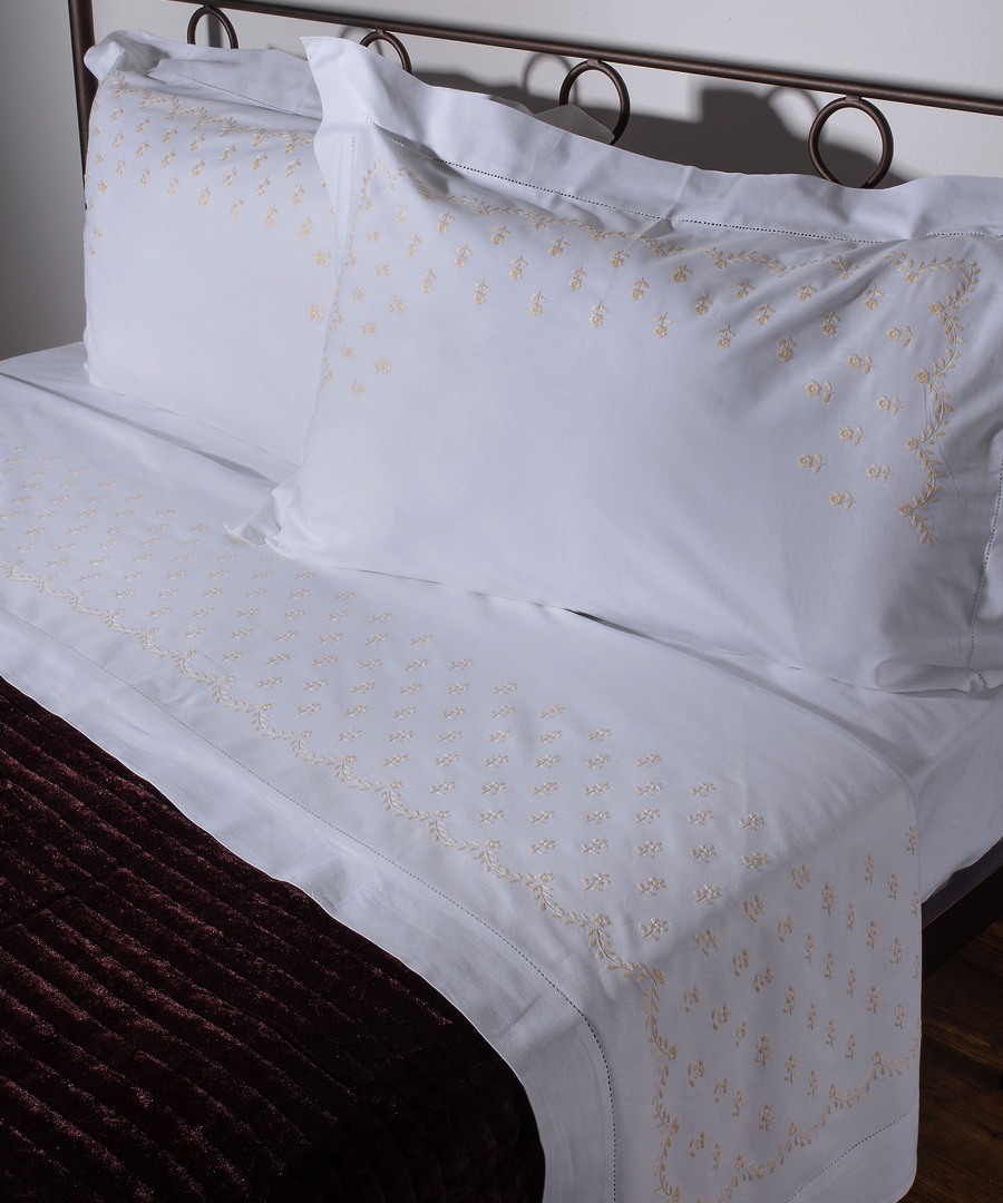 Φωτογραφία προϊόντος: SilkFashion ΧΕΙΡΟΠΟΙΗΤΟ ΣΕΝΤΟΝΙ ΜΕ ΚΕΝΤΗΜΑ 2806B ΤΡΙΩΝ ΤΕΜΑΧΙΩΝ (180CM X 270CM) ΛΕΥΚΟ ΚΙΤΡΙΝΟ