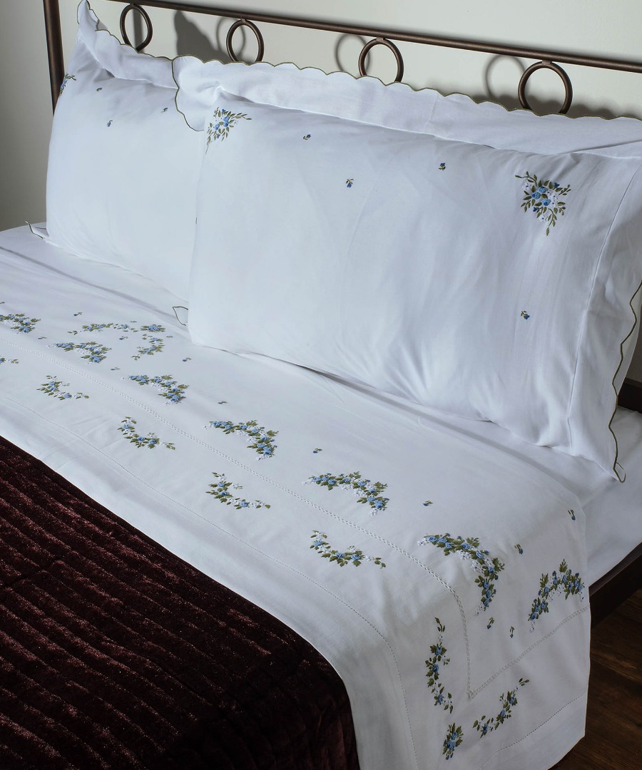 Φωτογραφία προϊόντος: SilkFashion ΧΕΙΡΟΠΟΙΗΤΟ ΡΟΚΟΚΟ ΣΕΝΤΟΝΙ 7003 ΤΕΣΣΑΡΩΝ ΤΕΜΑΧΙΩΝ (225CM X 270CM) ΛΕΥΚΟ/ΣΙΕΛ
