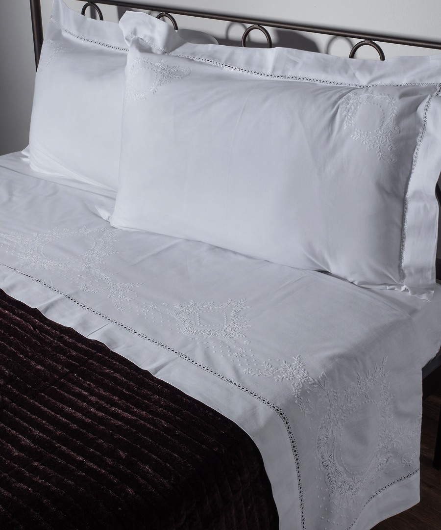 Φωτογραφία προϊόντος: SilkFashion ΧΕΙΡΟΠΟΙΗΤΟ ΣΕΝΤΟΝΙ 624 ΤΕΣΣΑΡΩΝ ΤΕΜΑΧΙΩΝ (225CM X 270CM) ΛΕΥΚΟ