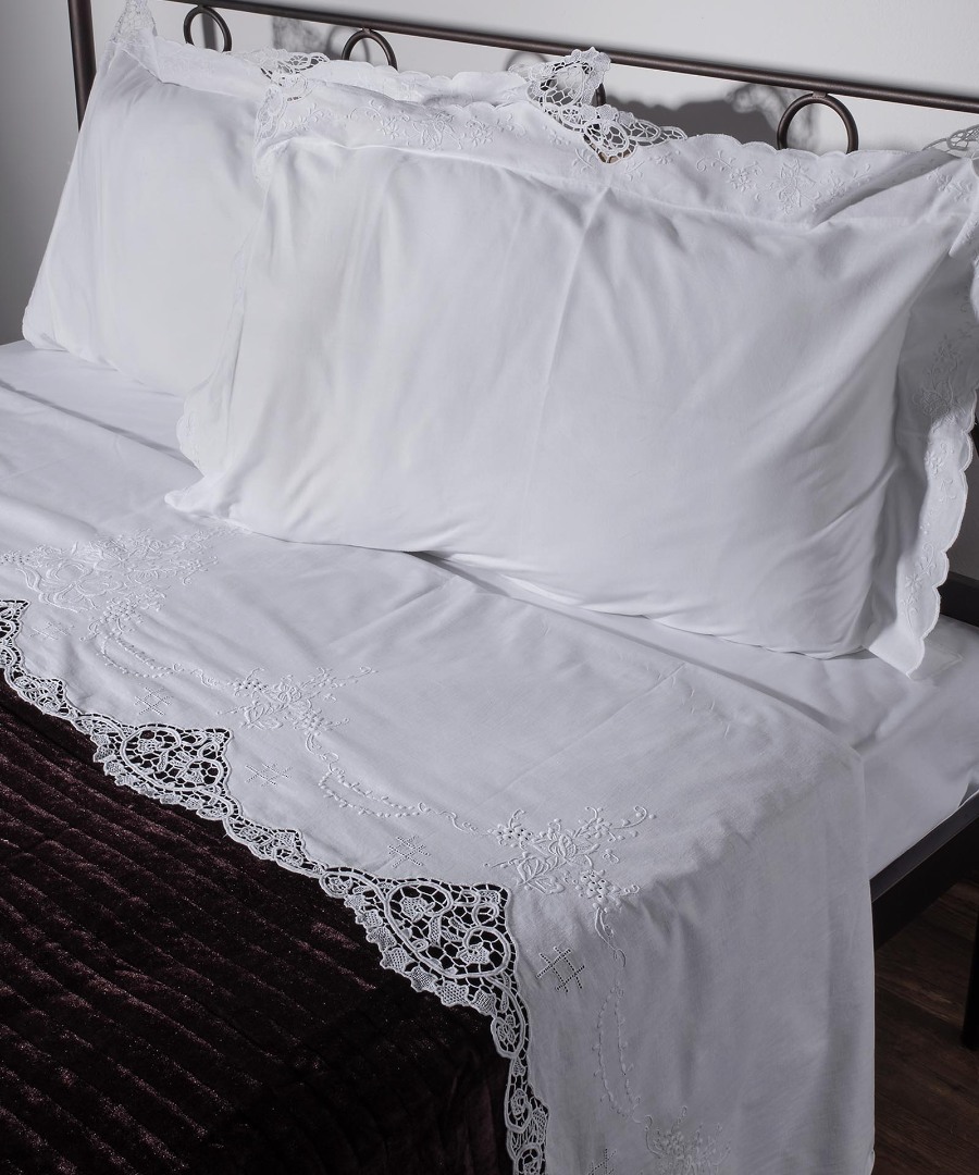 Φωτογραφία προϊόντος: SilkFashion ΧΕΙΡΟΠΟΙΗΤΟ ΒΕΝΙΣ ΣΕΝΤΟΝΙ NG018 ΤΡΙΩΝ ΤΕΜΑΧΙΩΝ (225CM X 270CM) ΛΕΥΚΟ