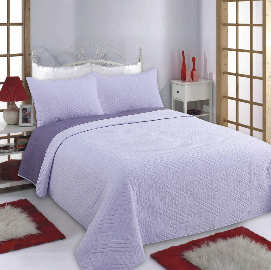 Φωτογραφία προϊόντος: SilkFashion ΚΟΥΒΕΡΛΙ σετ (240cm x 260cm + 2 x 50cm x 70cm) DIAMOND lila/purple