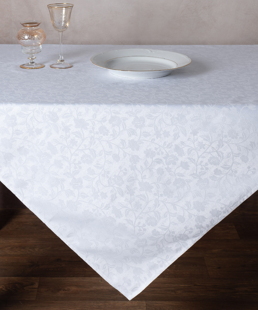 Φωτογραφία προϊόντος: SilkFashion Ζακάρ καρέ 1010 (85cm x 85cm) λευκό