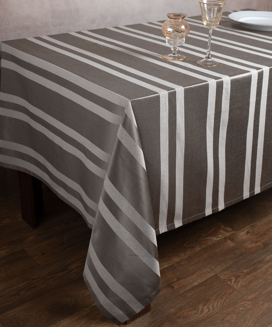 Φωτογραφία προϊόντος: SilkFashion Ριγέ τραπεζομάντηλο dimitra (150cm x 230cm) γκρί