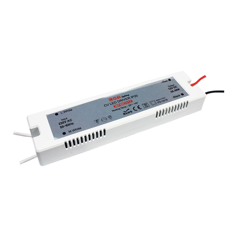 Φωτογραφία προϊόντος: ACALIGHT ΜΙΝΙ ΠΛΑΣΤΙΚΟ CV LED DRIVER 48W 230V AC12V DC 4A IP20 ΜΕ ΚΑΛΩΔΙΑ / MP48CV12