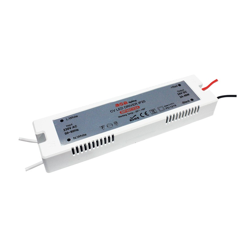 Φωτογραφία προϊόντος: ACALIGHT ΜΙΝΙ ΠΛΑΣΤΙΚΟ CV LED DRIVER 48W 230V AC24V DC 2A IP20 ΜΕ ΚΑΛΩΔΙΑ / MP48CV24