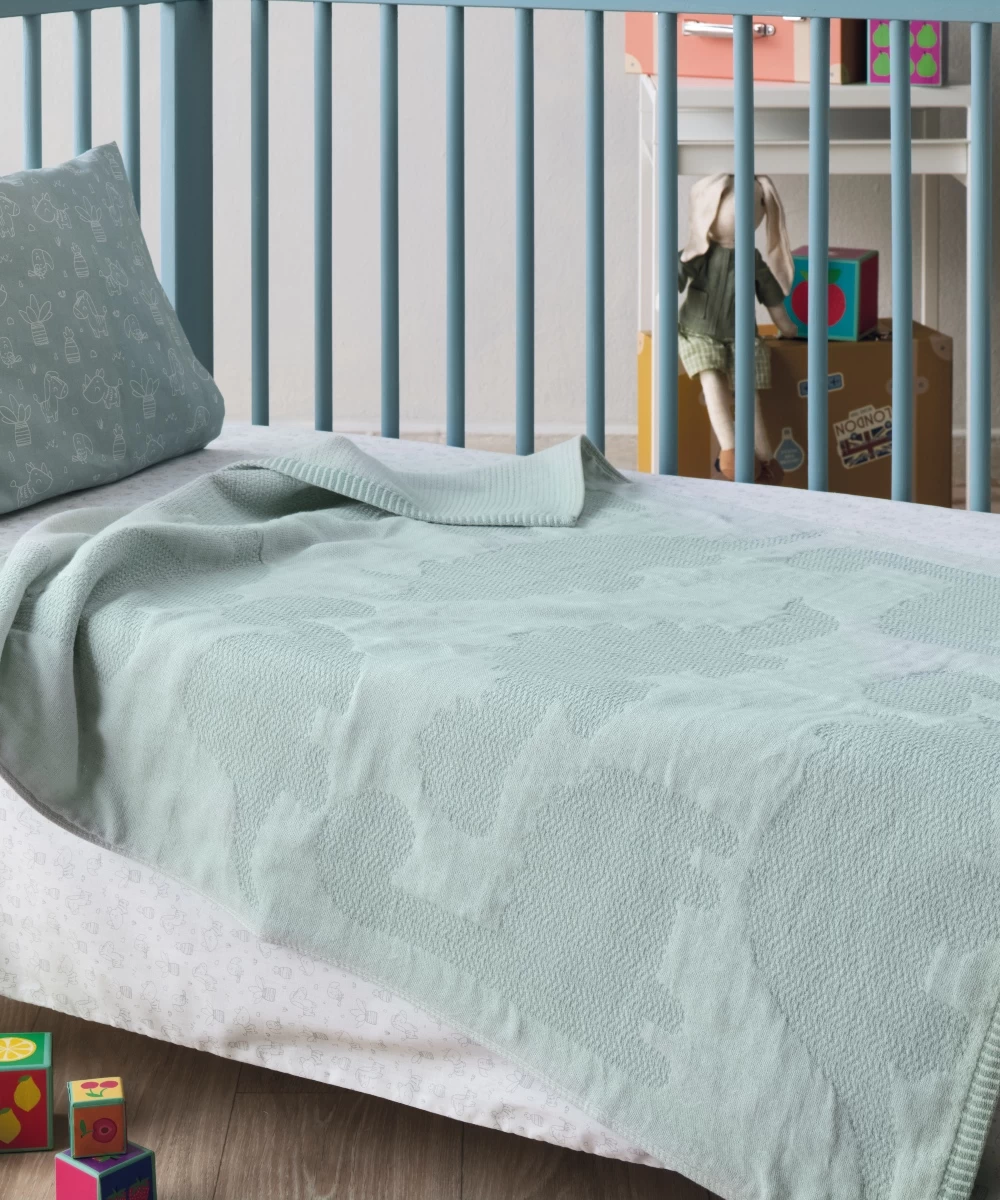 Φωτογραφία προϊόντος: KENTIA HOME CARMOT ΚΟΥΒΕΡΤΑ ΚΟΥΝΙΑΣ 100x140 ΜΑΤΛΑΣΕ MINT GREEN