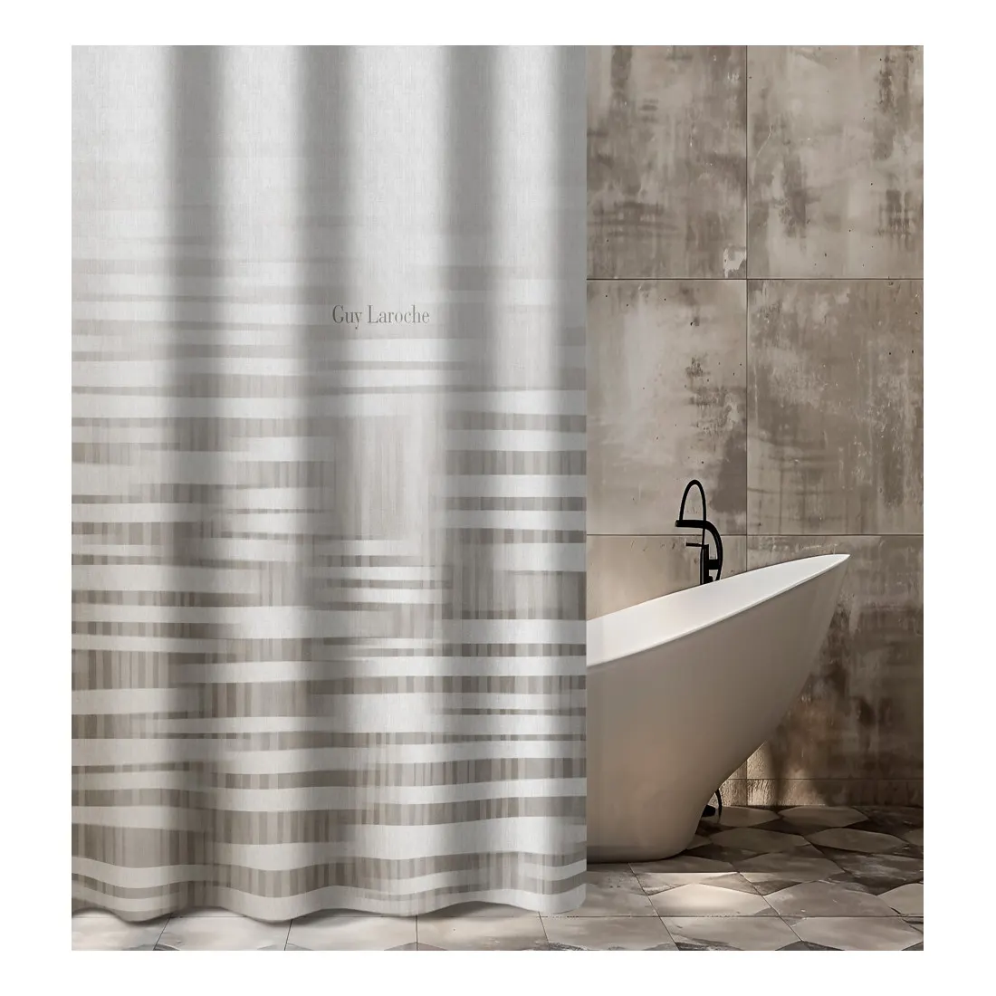 Φωτογραφία προϊόντος: GUY LAROCHE ΚΟΥΡΤΙΝΑ ΜΠΑΝΙΟΥ CUBA GREY 180x185