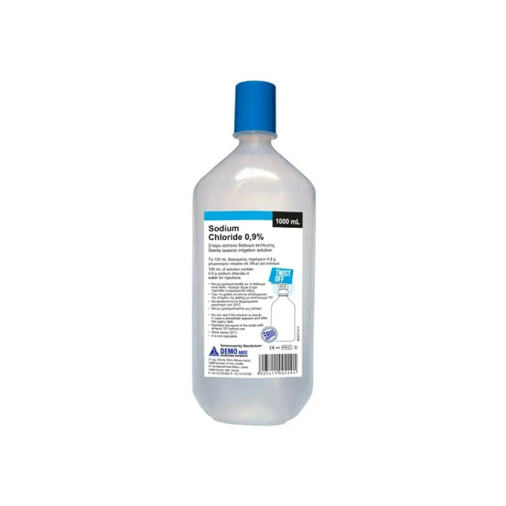 Φωτογραφία προϊόντος: Demo Sodium 0.9% Chloride Στείρο Ισότονο Διάλυμα Έκπλυσης 1000ml