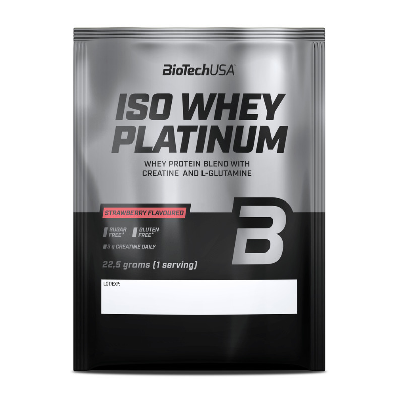 Φωτογραφία προϊόντος: BiotechUSA Biotech USA Iso Whey Platinum Πρωτεΐνη Ορού Γάλακτος με Κρεατίνη Χωρίς Γλουτένη με Γεύση Φράουλα 22.5gr